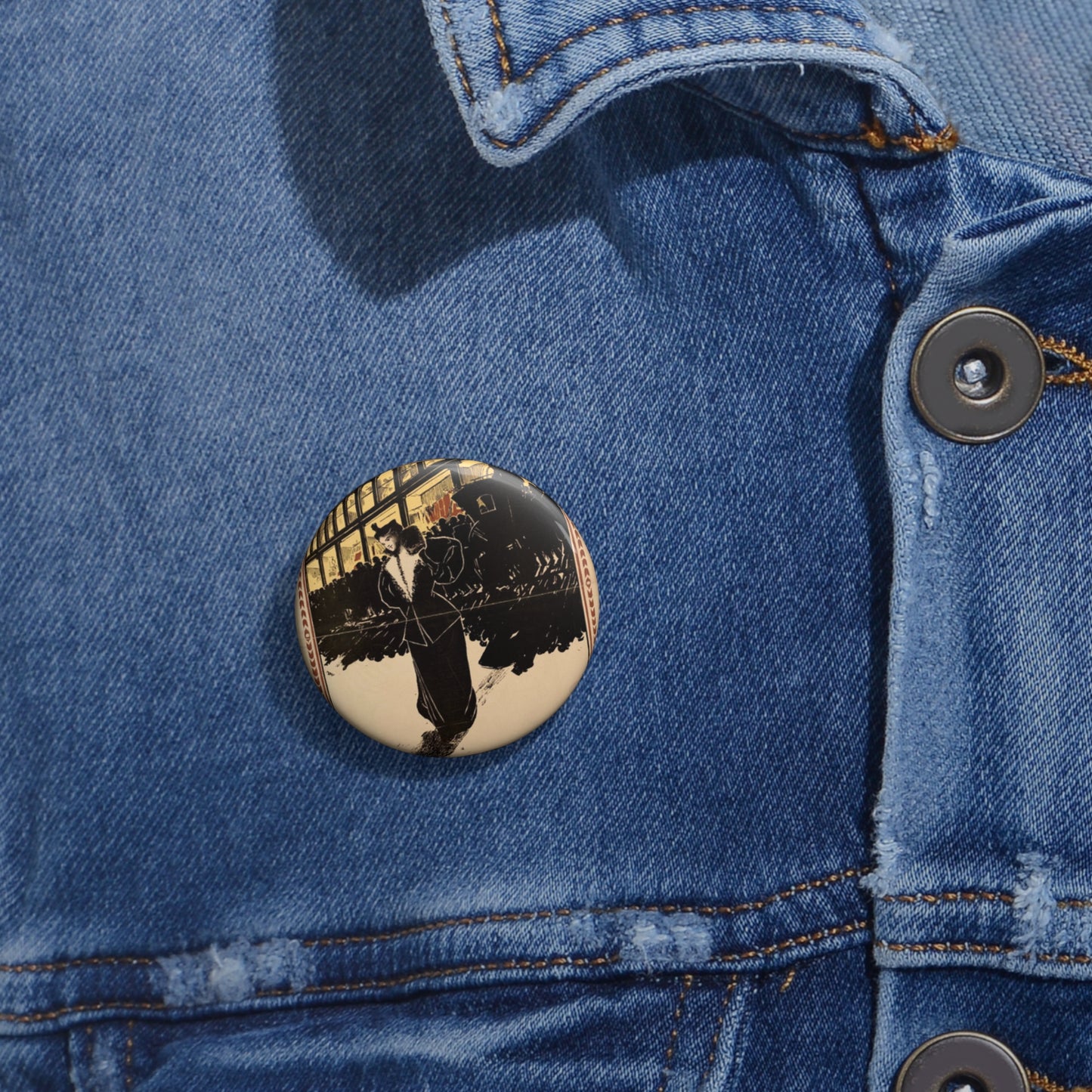 The post express, holiday number Pin Buttons with Crisp Design