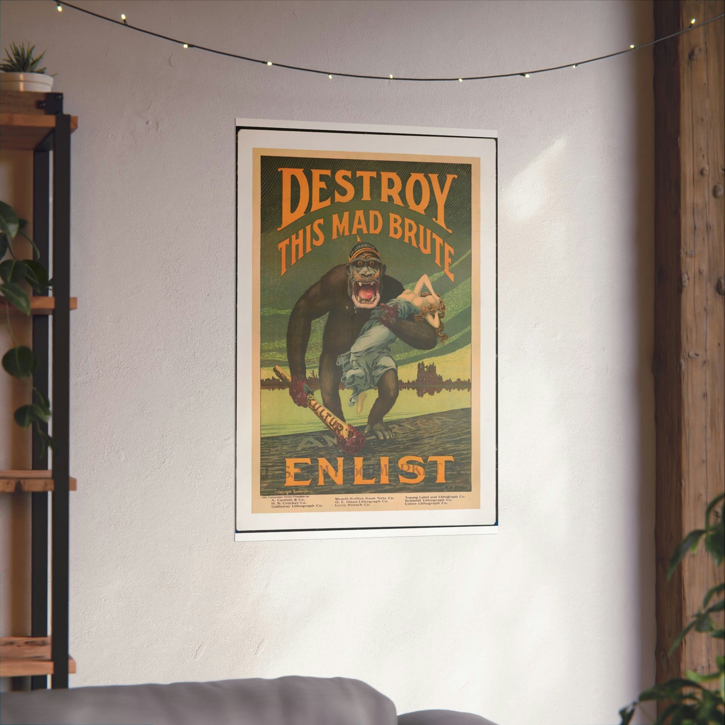 Destroy this mad brute Enlist - U.S. Army. High Quality Matte Wall Art Poster for Home, Office, Classroom