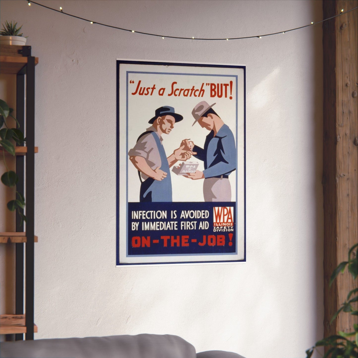 "Just a scratch" But! Infection is avoided by immediate first aid on-the-job! High Quality Matte Wall Art Poster for Home, Office, Classroom