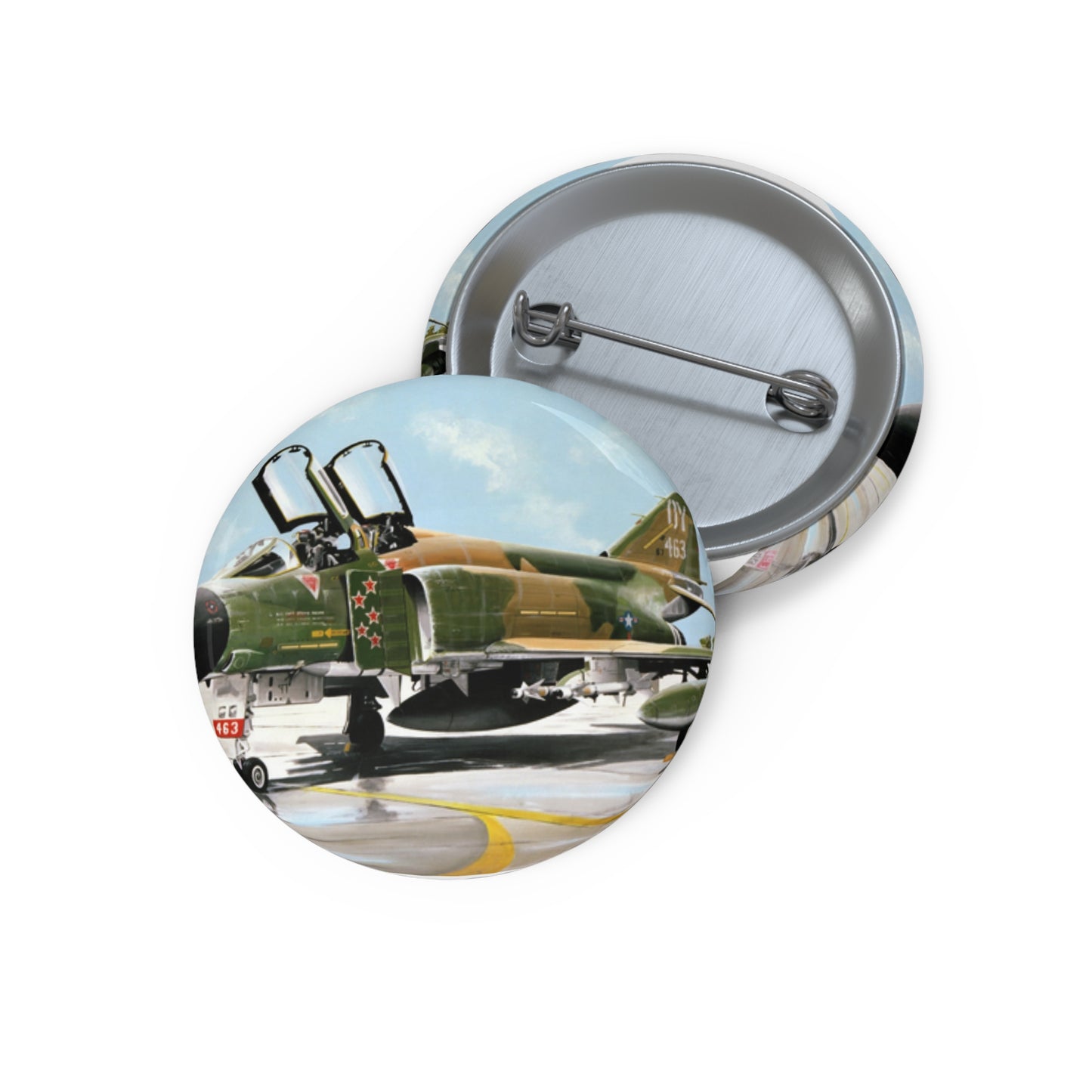 Artwork: "Splash Five" Artist: Paul Jones Pin Buttons with Crisp Design