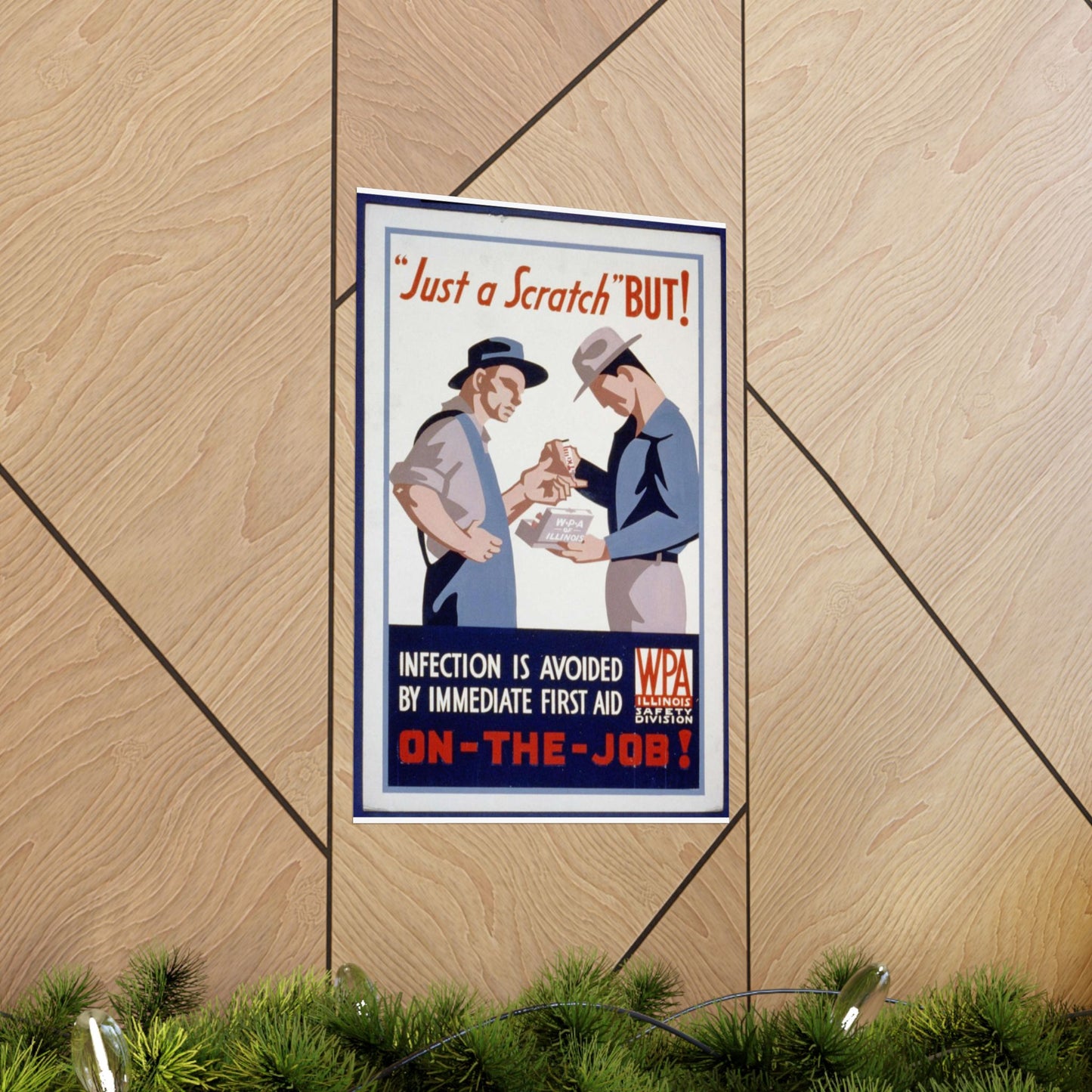 "Just a scratch" But! Infection is avoided by immediate first aid on-the-job! High Quality Matte Wall Art Poster for Home, Office, Classroom