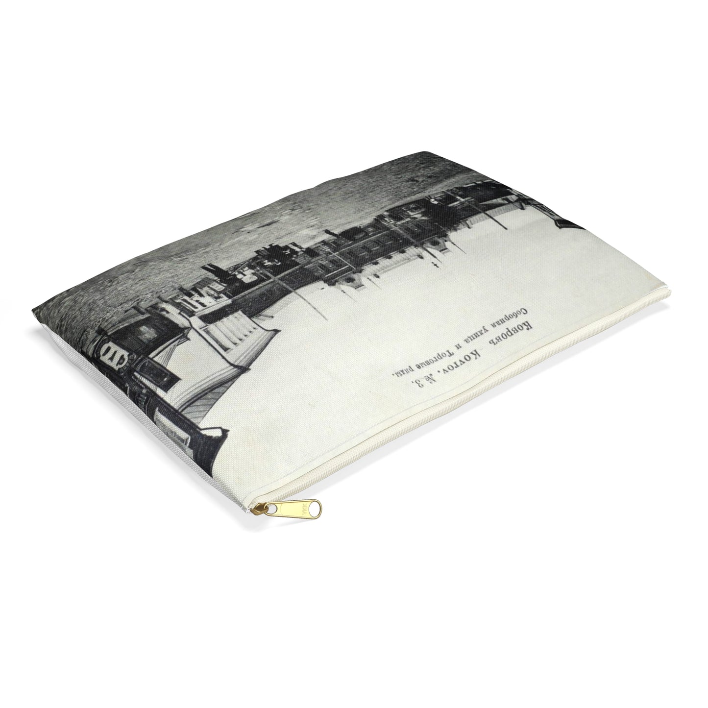 Cathedral street and shopping arcade. Kovrov, Vladimir Gubernia, Russia Large Organizer Pouch with Black Zipper