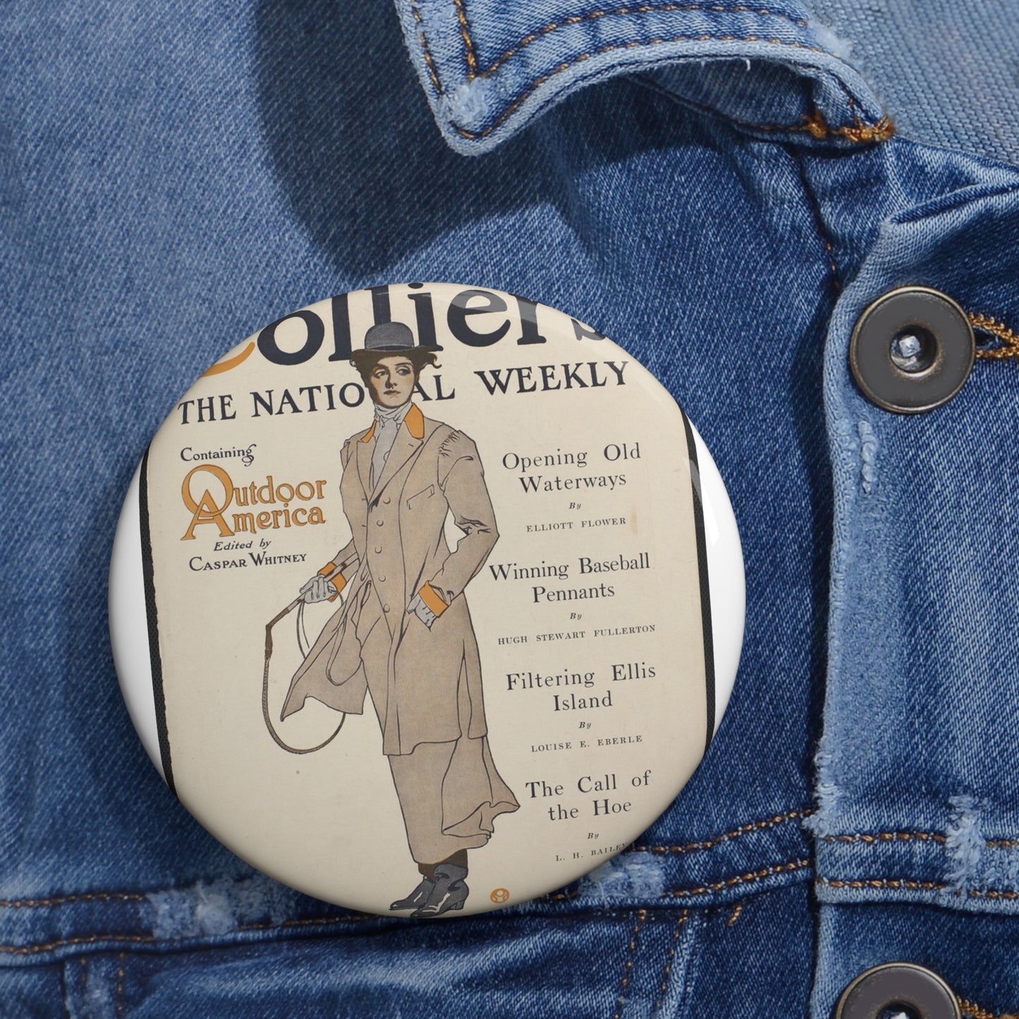 Collier's, the national weekly, containing Outdoor America Pin Buttons with Crisp Design