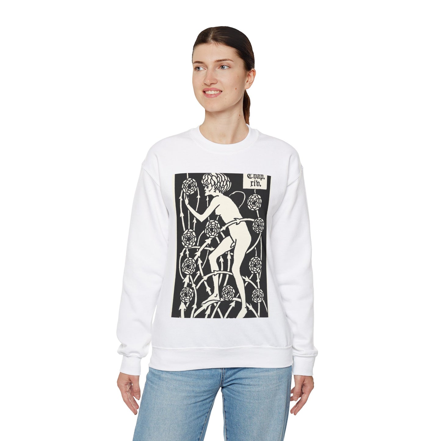 Hermaphroditus. Aubrey Beardsley - Le Morte d'Arthur White Heavy Blend Adult Crew Neck SweatShirt