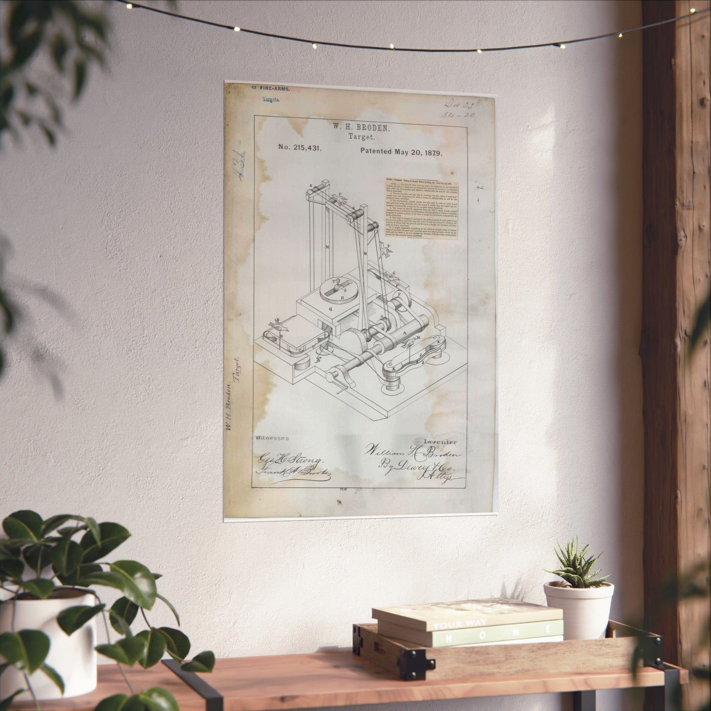 Patent drawing - for W. H. Broden's Target Public domain image High Quality Matte Wall Art Poster for Home, Office, Classroom