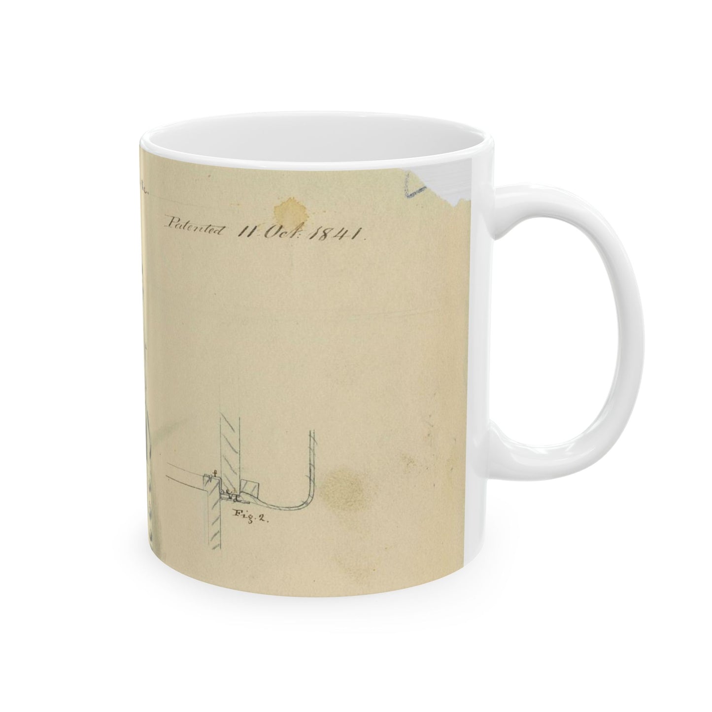 Patent drawing - Drawing of a Traveling Trunk Public domain image Beautiful Novelty Ceramic Coffee Mug 11oz