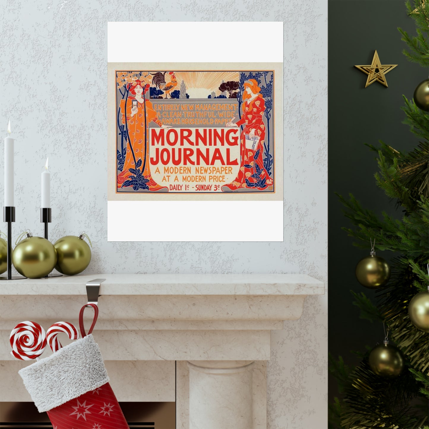 Louis Rhead - Affiche américaine pour le "Morning Journal". High Quality Matte Wall Art Poster for Home, Office, Classroom