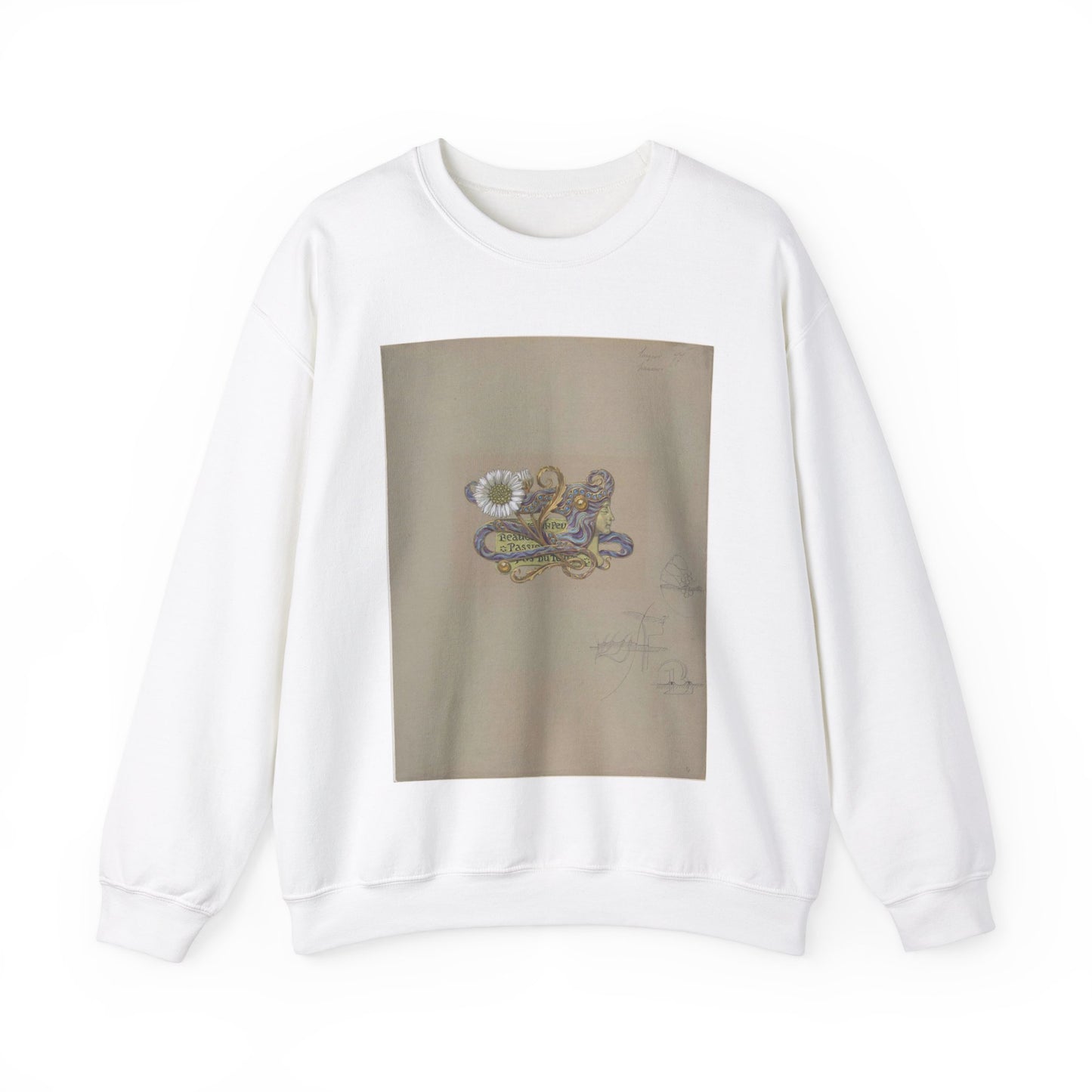 Eugène Samuel Grasset - Jewelry Design White Heavy Blend Adult Crew Neck SweatShirt