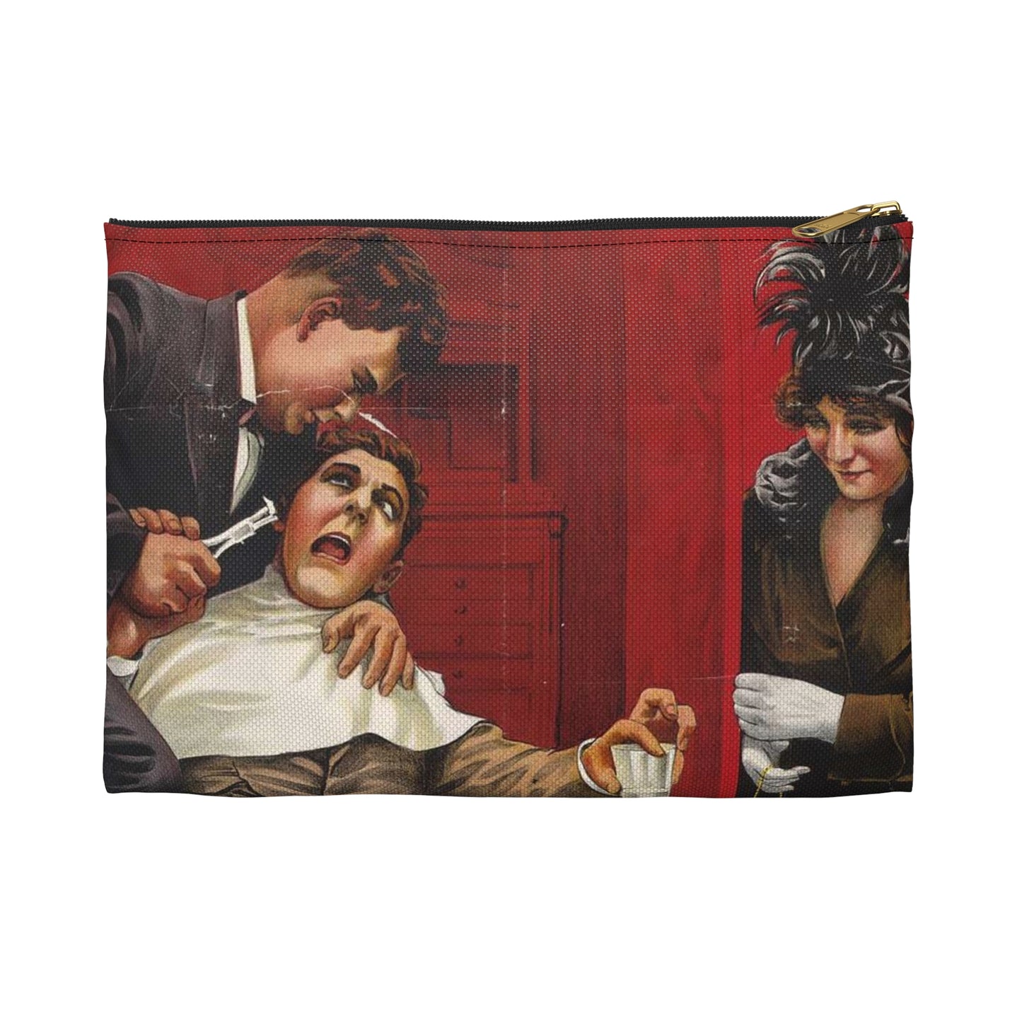 The mysterious beauty Following a phantom love. Large Organizer Pouch with Black Zipper