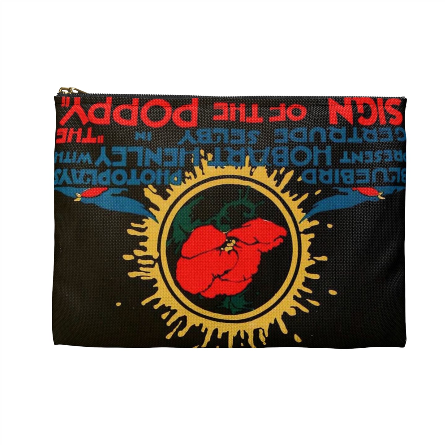 The Sign of the Poppy - Vintage movie public domain poster Large Organizer Pouch with Black Zipper