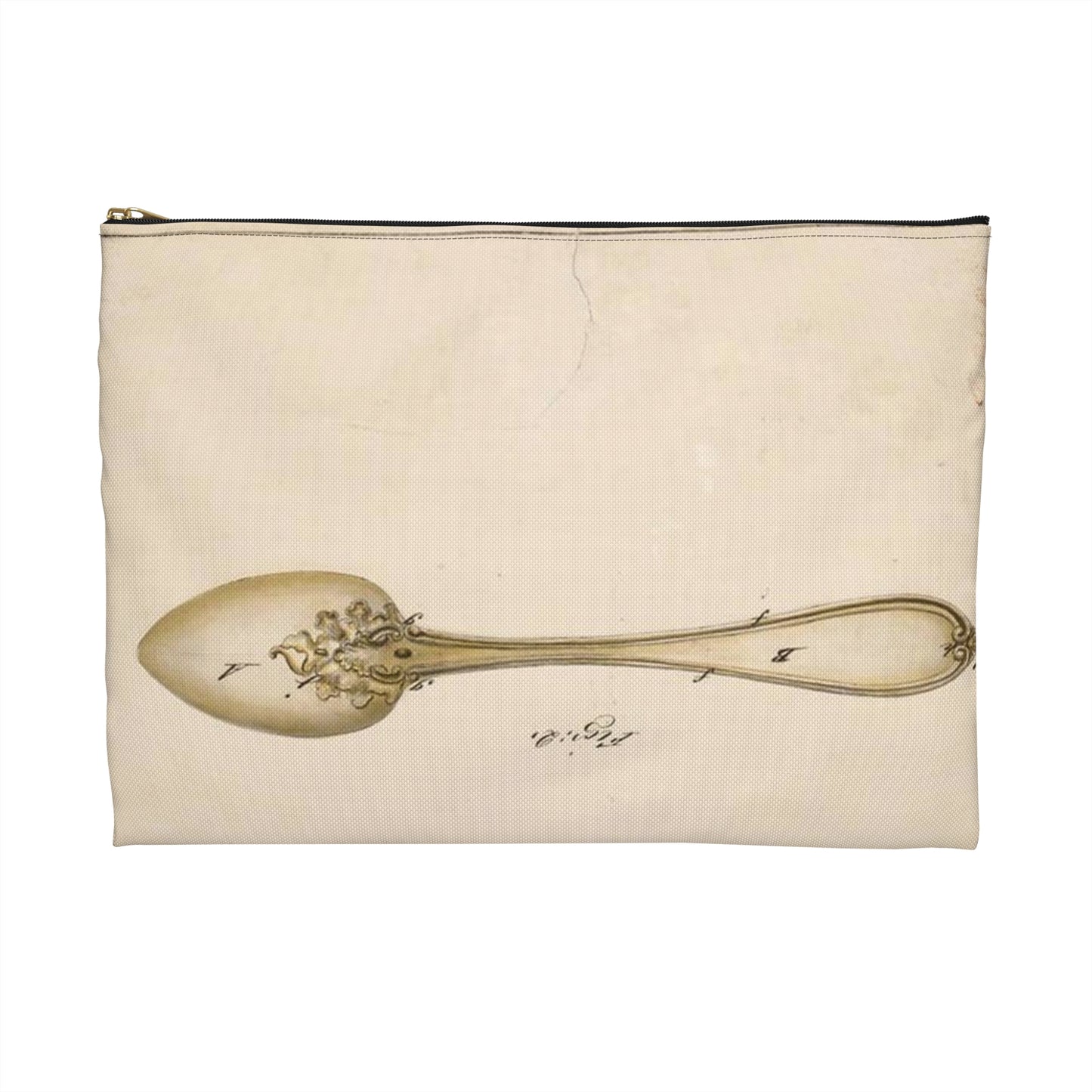 Patent drawing - Drawing of Design for Spoons Public domain image Large Organizer Pouch with Black Zipper