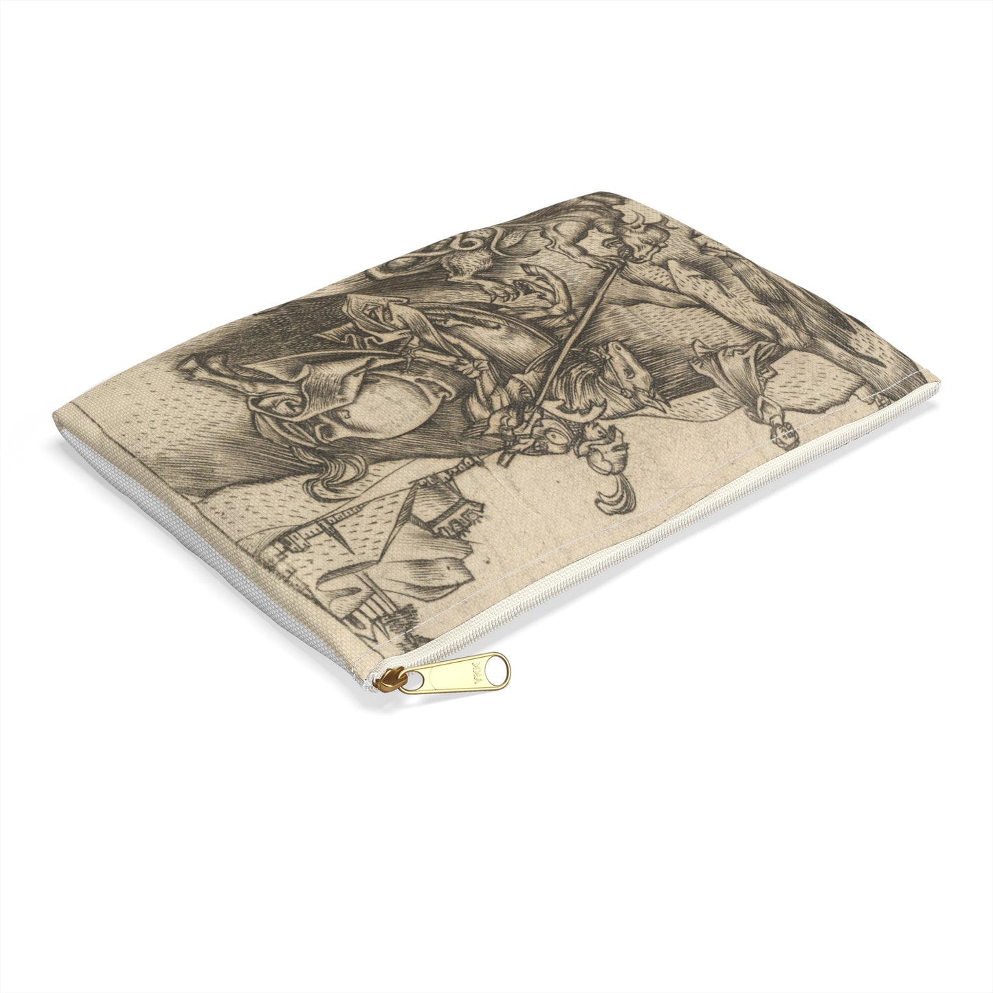 Israhel van Meckenem the Younger - St. George, Martin Schongauer, German Large Organizer Pouch with Black Zipper