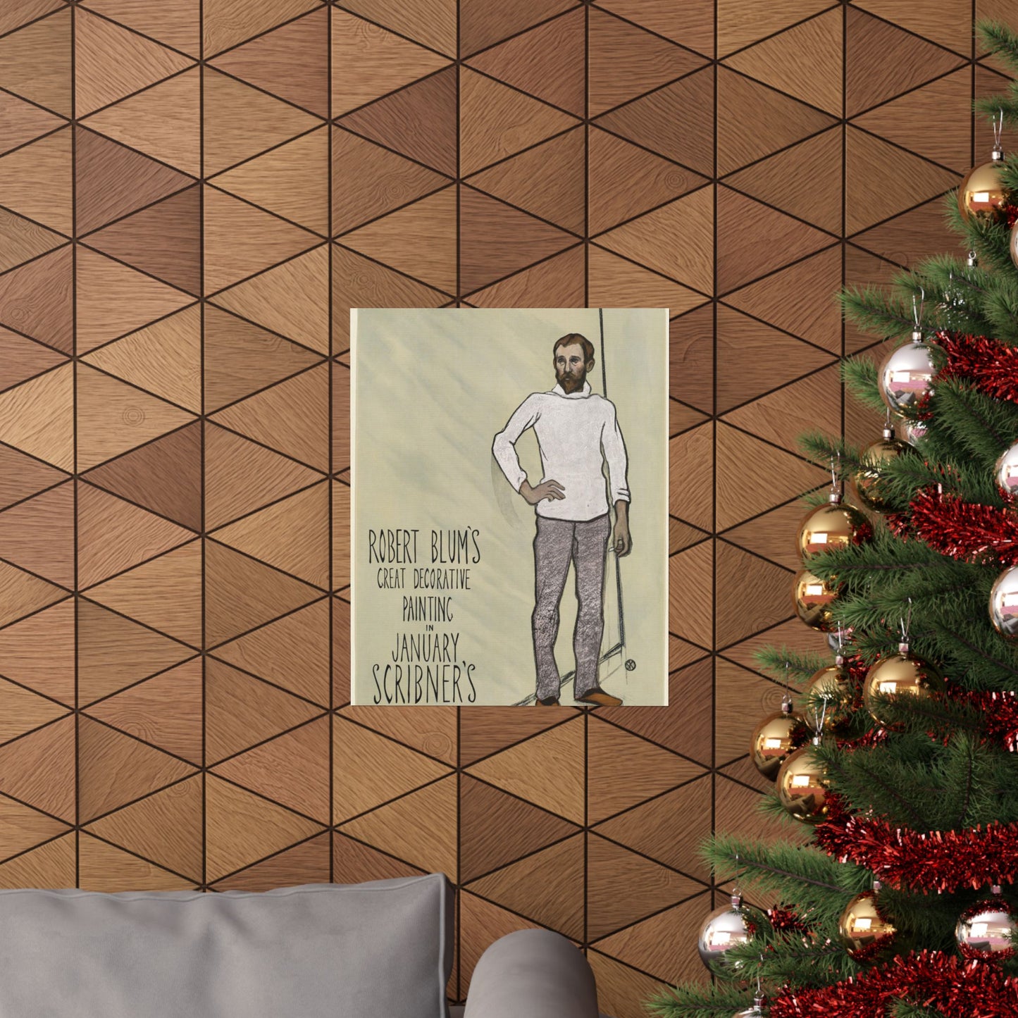 Robert Blum's great decorative painting in January Scribner's High Quality Matte Wall Art Poster for Home, Office, Classroom