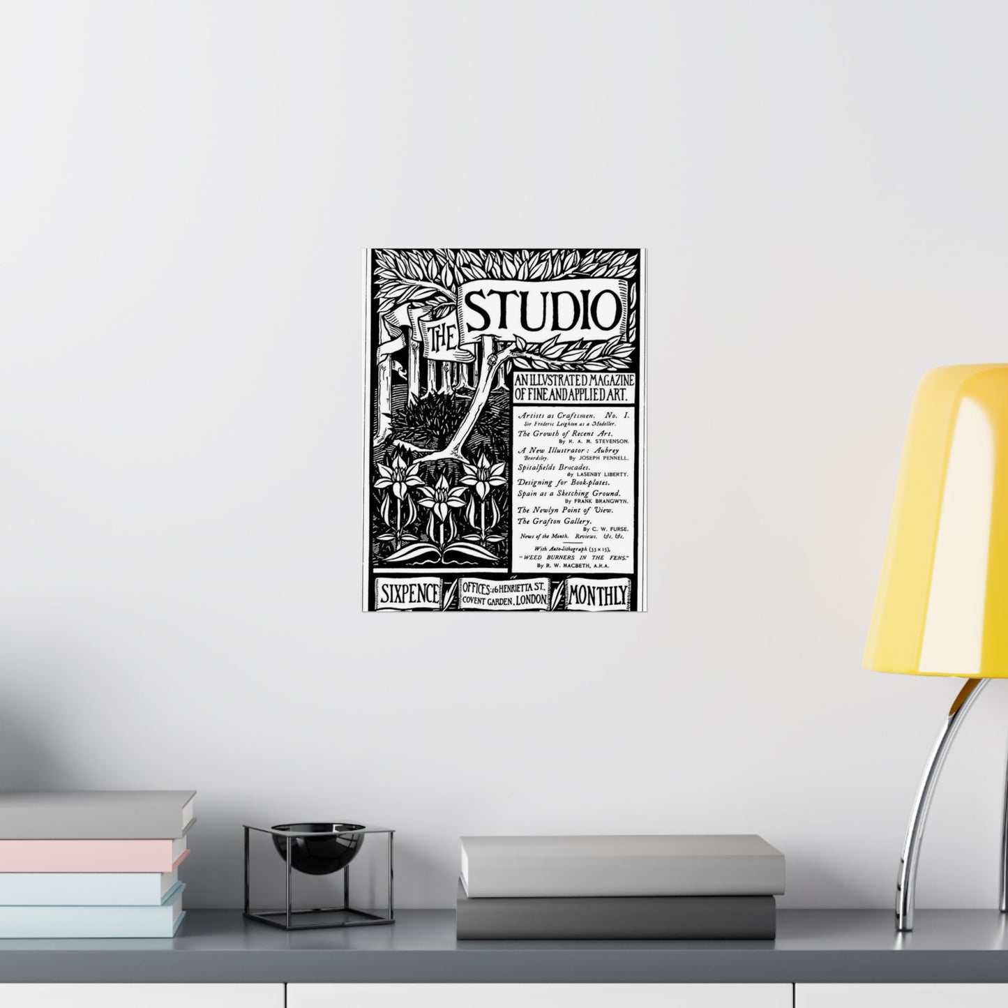 Aubrey Beardsley - Thestudiomagazinefirstcover High Quality Matte Wall Art Poster for Home, Office, Classroom