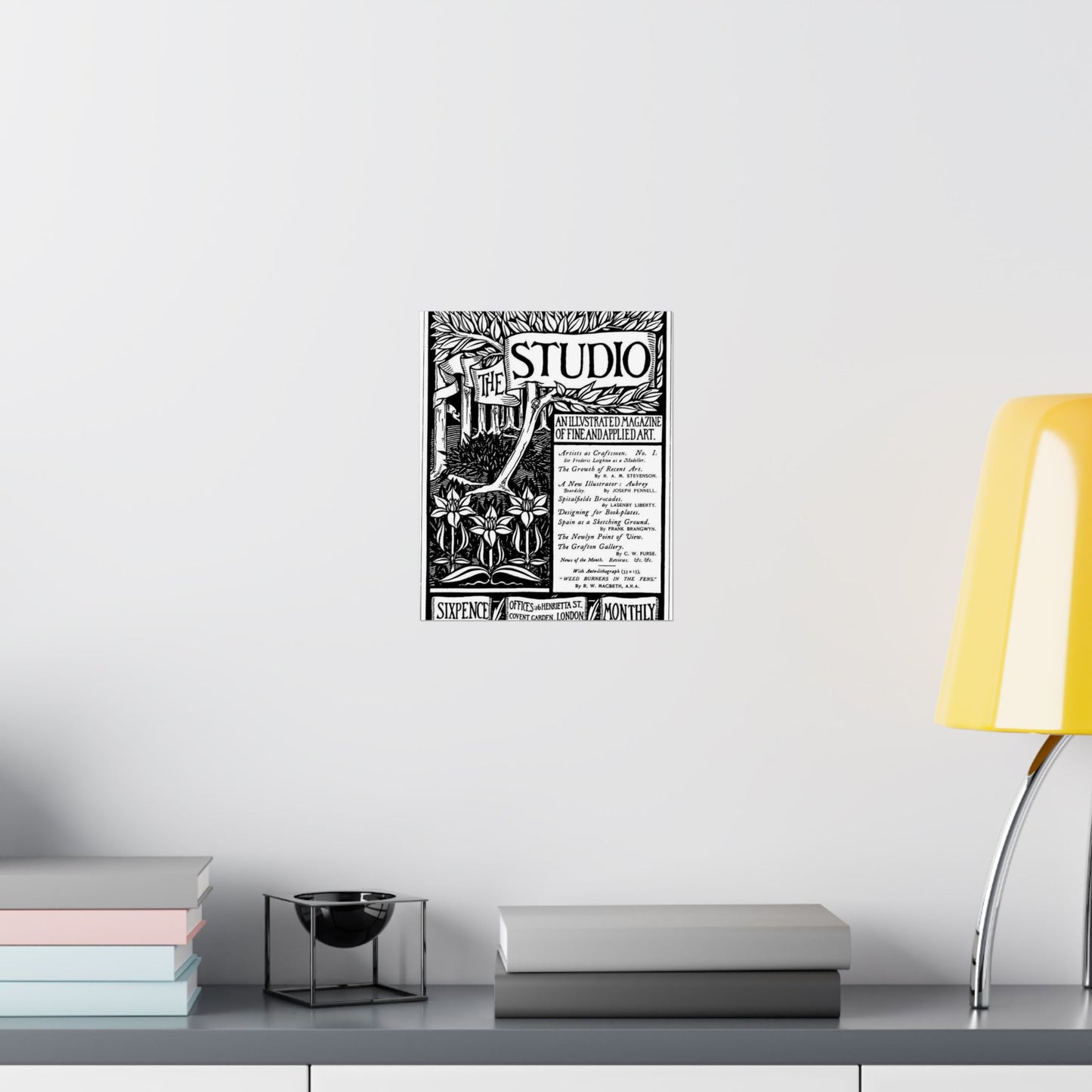 Aubrey Beardsley - Thestudiomagazinefirstcover High Quality Matte Wall Art Poster for Home, Office, Classroom