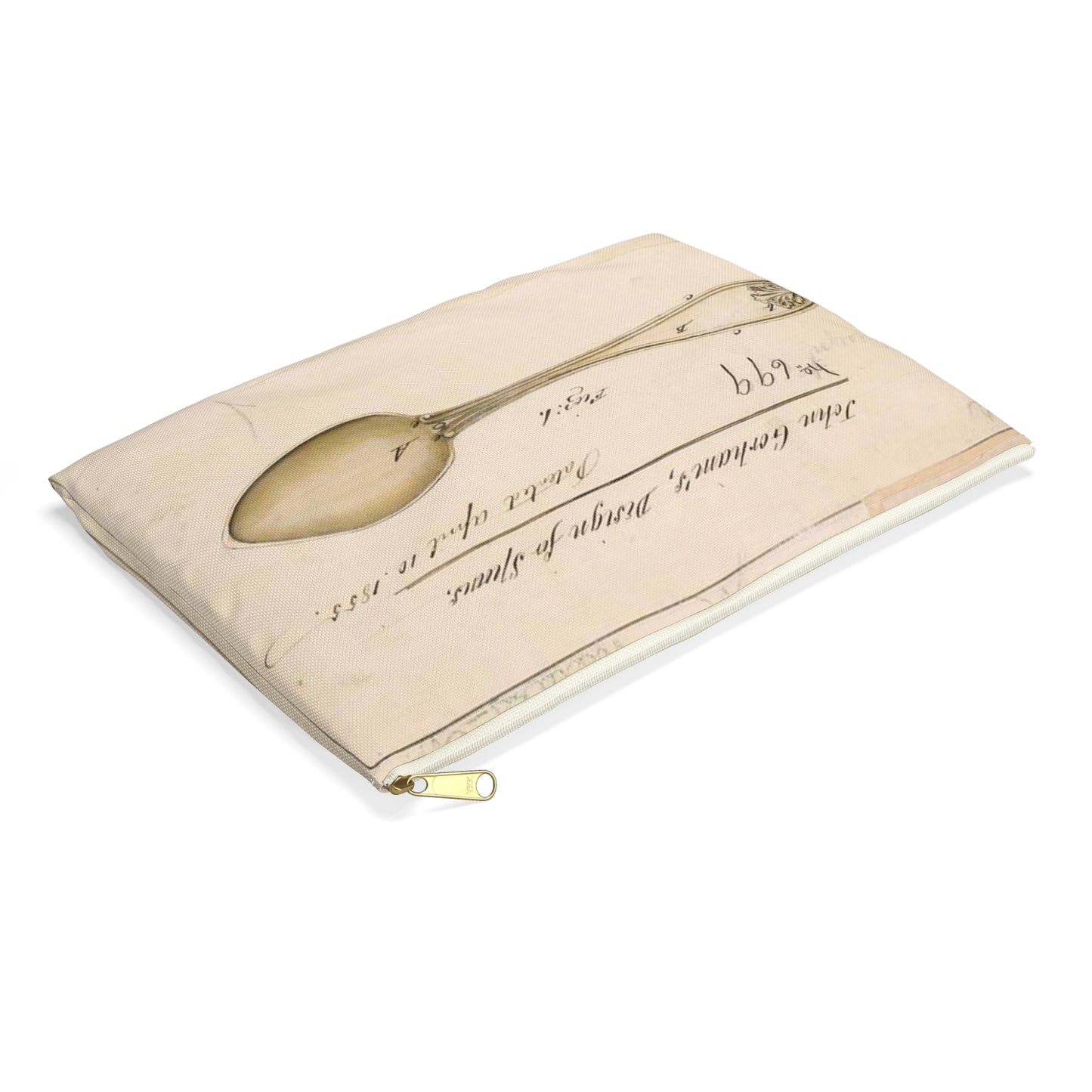 Patent drawing - Drawing of Design for Spoons Public domain image Large Organizer Pouch with Black Zipper