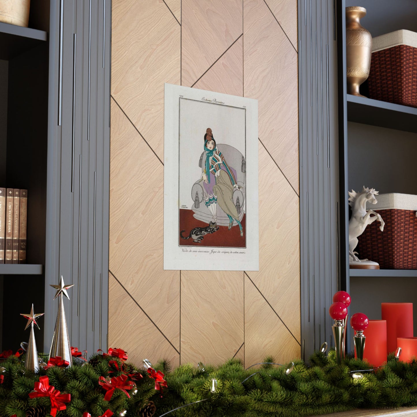 Jacket and skirt (Veste de soie écossaise. Jupe de crépon de coton souris) (CBL WEp 0946) High Quality Matte Wall Art Poster for Home, Office, Classroom