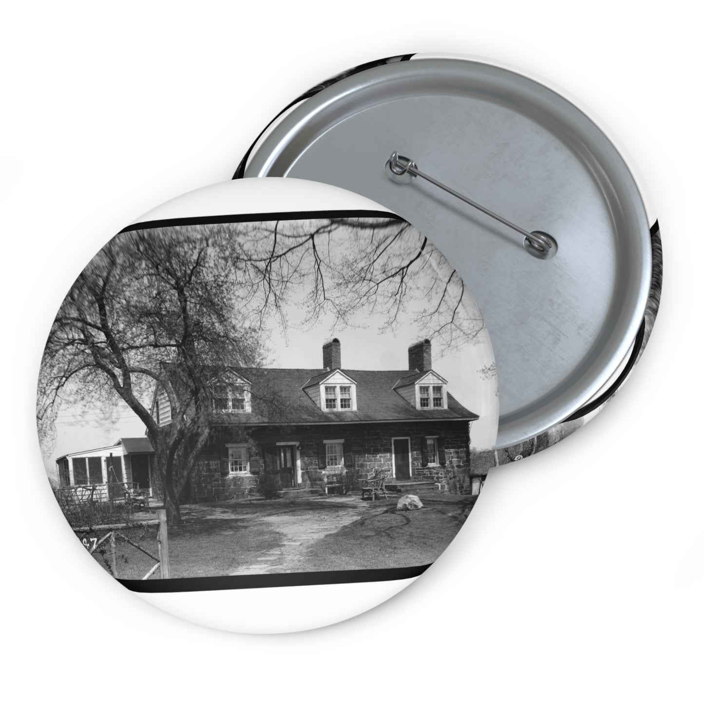 Simon Van Duyne House, Maple Lane & Hook Mountain Road, Pine Brook, Morris County, NJ Pin Buttons with Crisp Design