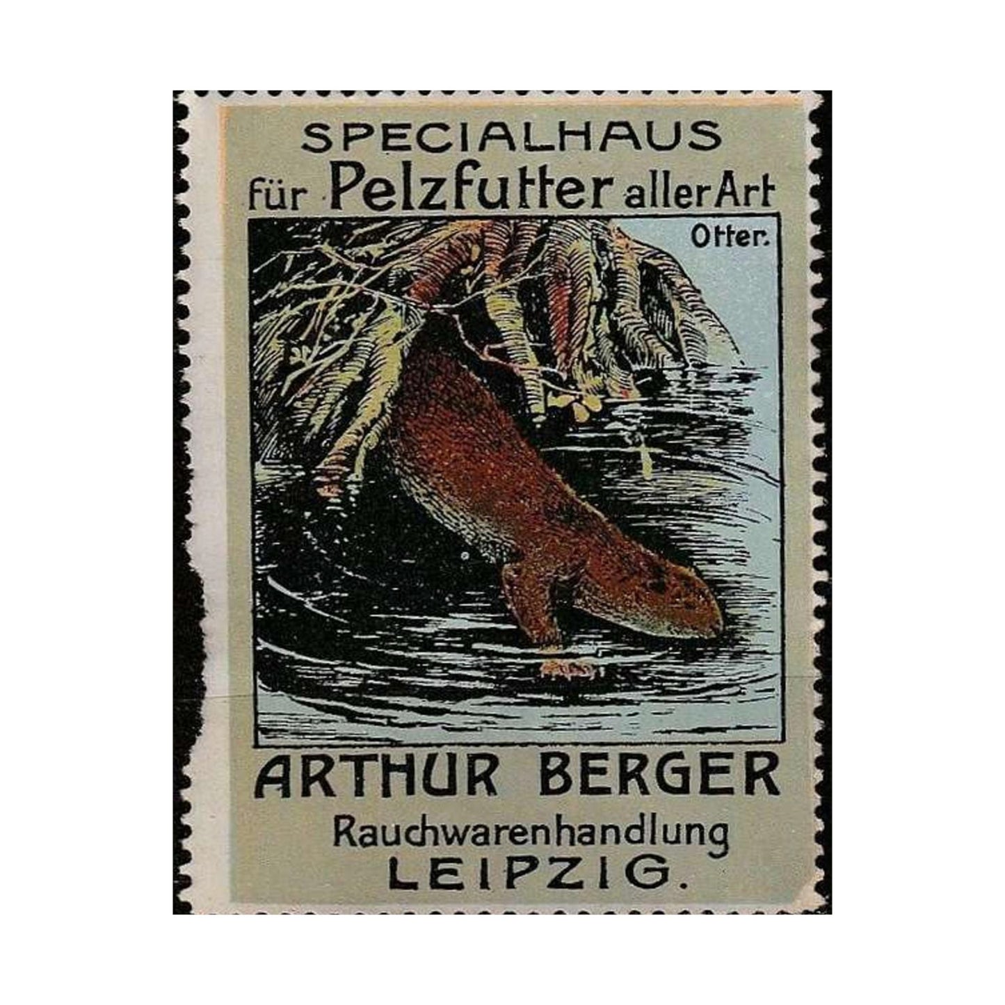 Arthur Berger, fur trader in Leipzig, c. 1910, brand advertisings (07) High Quality Matte Wall Art Poster for Home, Office, Classroom