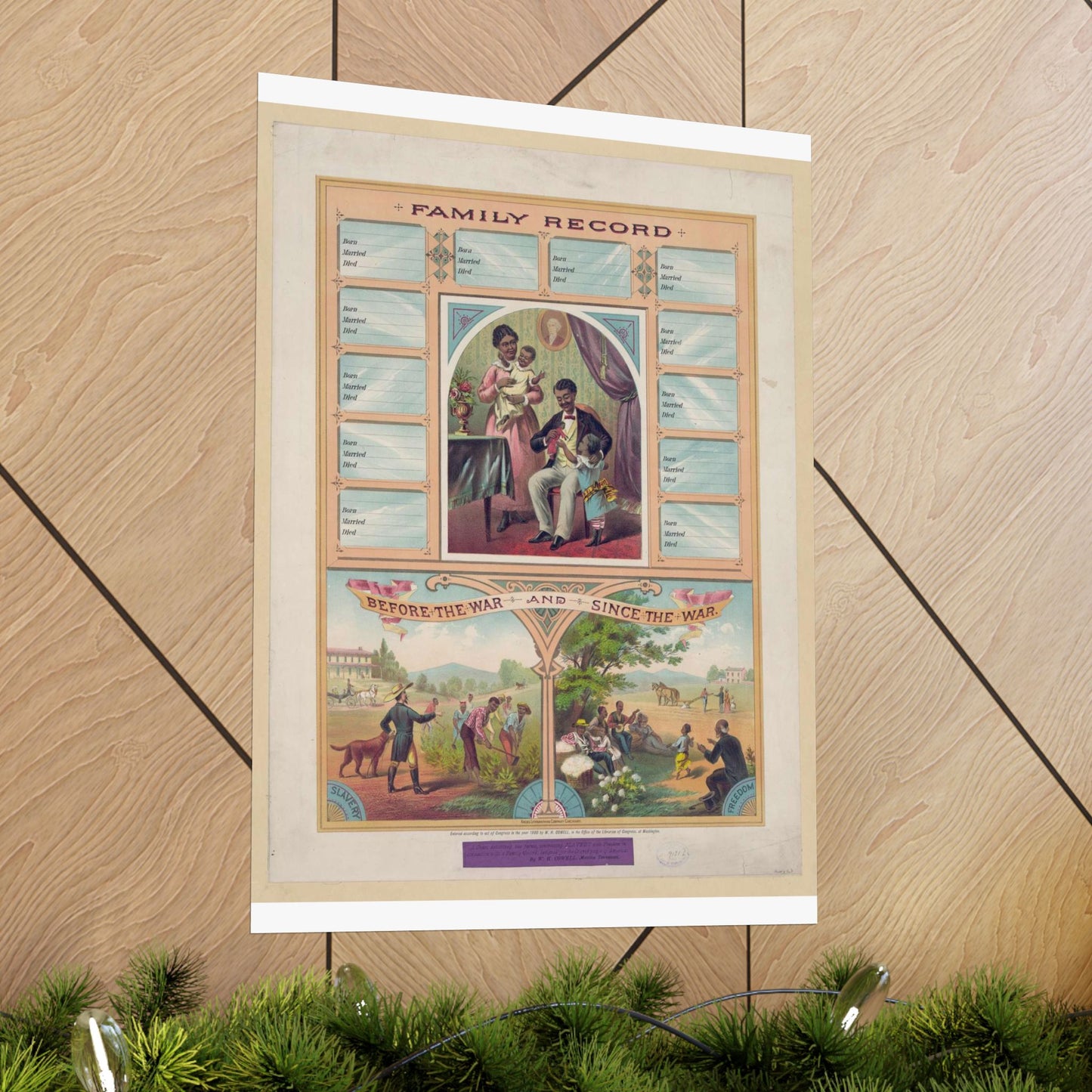Family record. Before the war and since the war / Krebs Lithographing Company, Cincinnati. High Quality Matte Wall Art Poster for Home, Office, Classroom