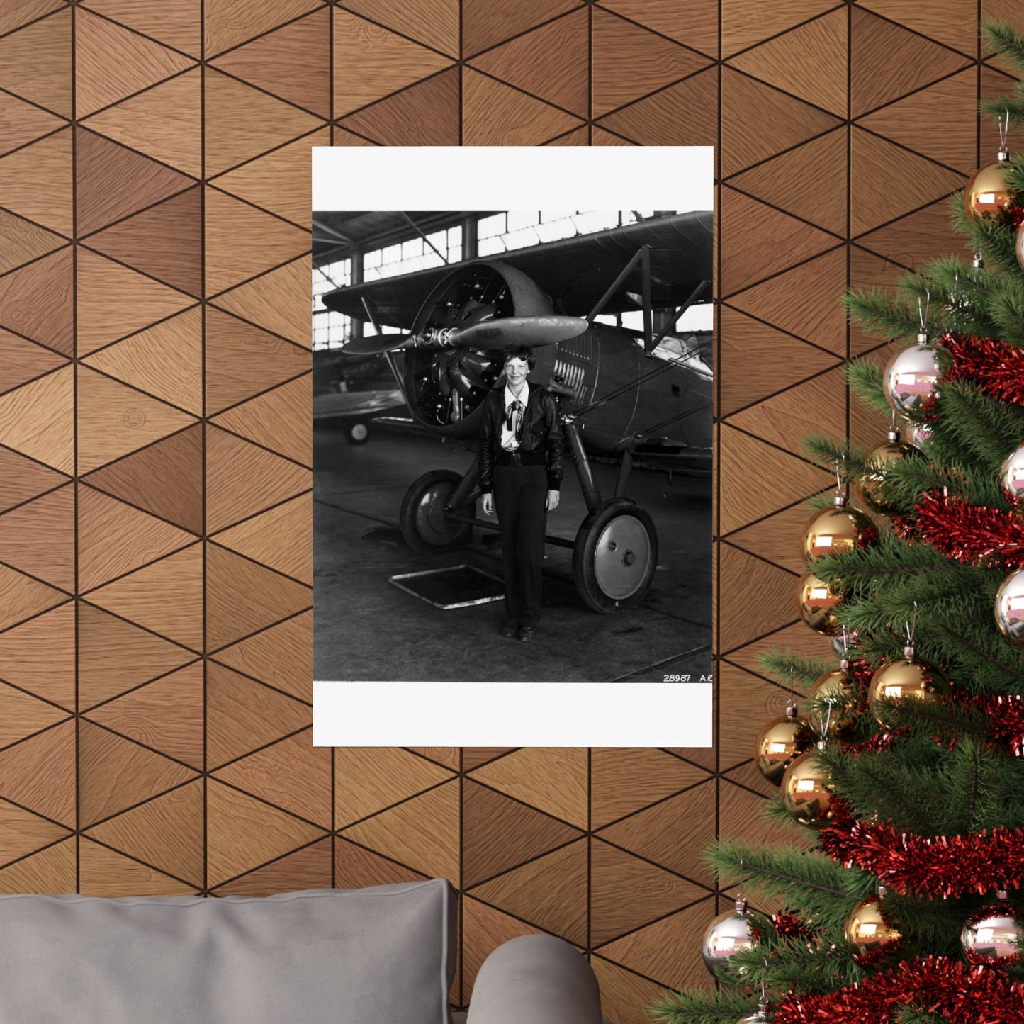 Amelia Earhart - U.S. National Archives Public Domain photograph High Quality Matte Wall Art Poster for Home, Office, Classroom