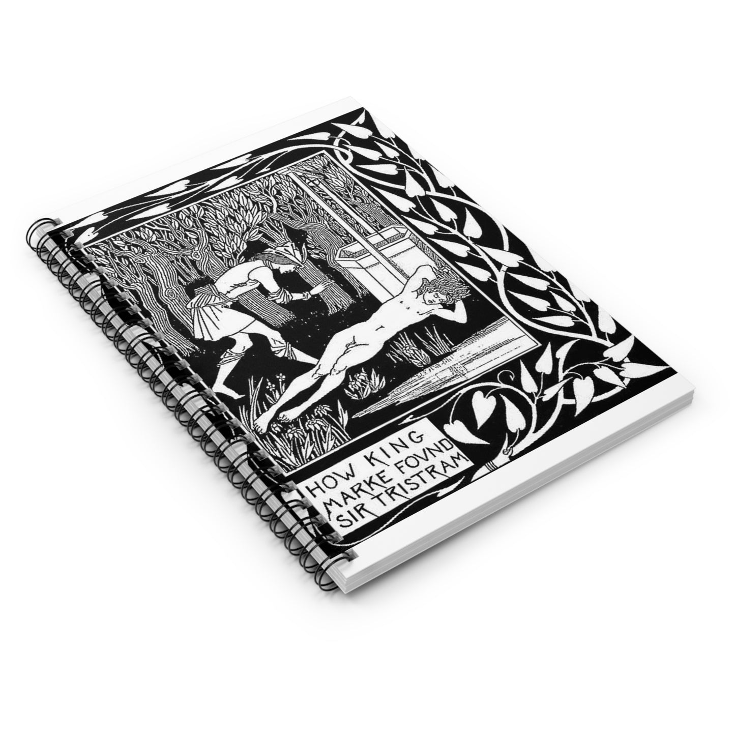 Aubrey Beardsley - How King Marke found Sir Tristram Spiral Bound Ruled Notebook with Printed Cover