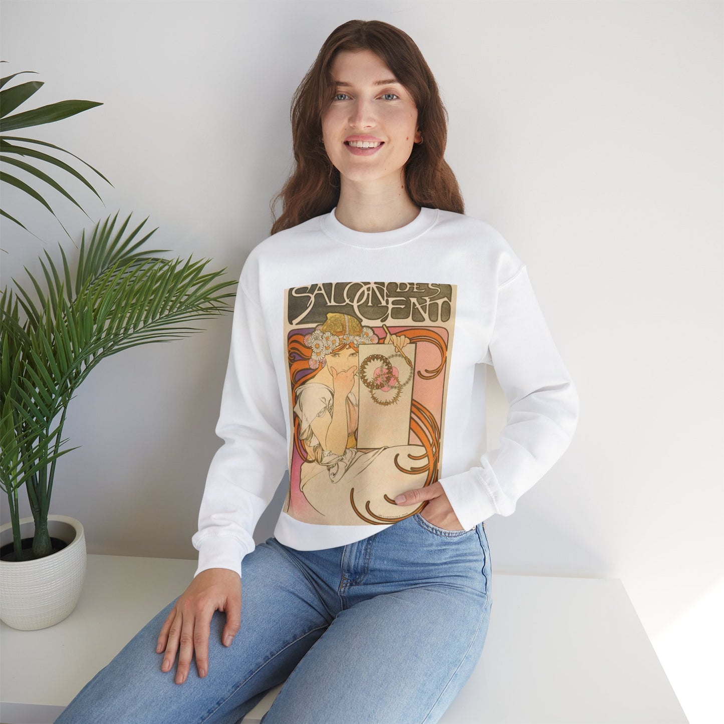 Salon des Cent (30) - June 1897 EAL White Heavy Blend Adult Crew Neck SweatShirt