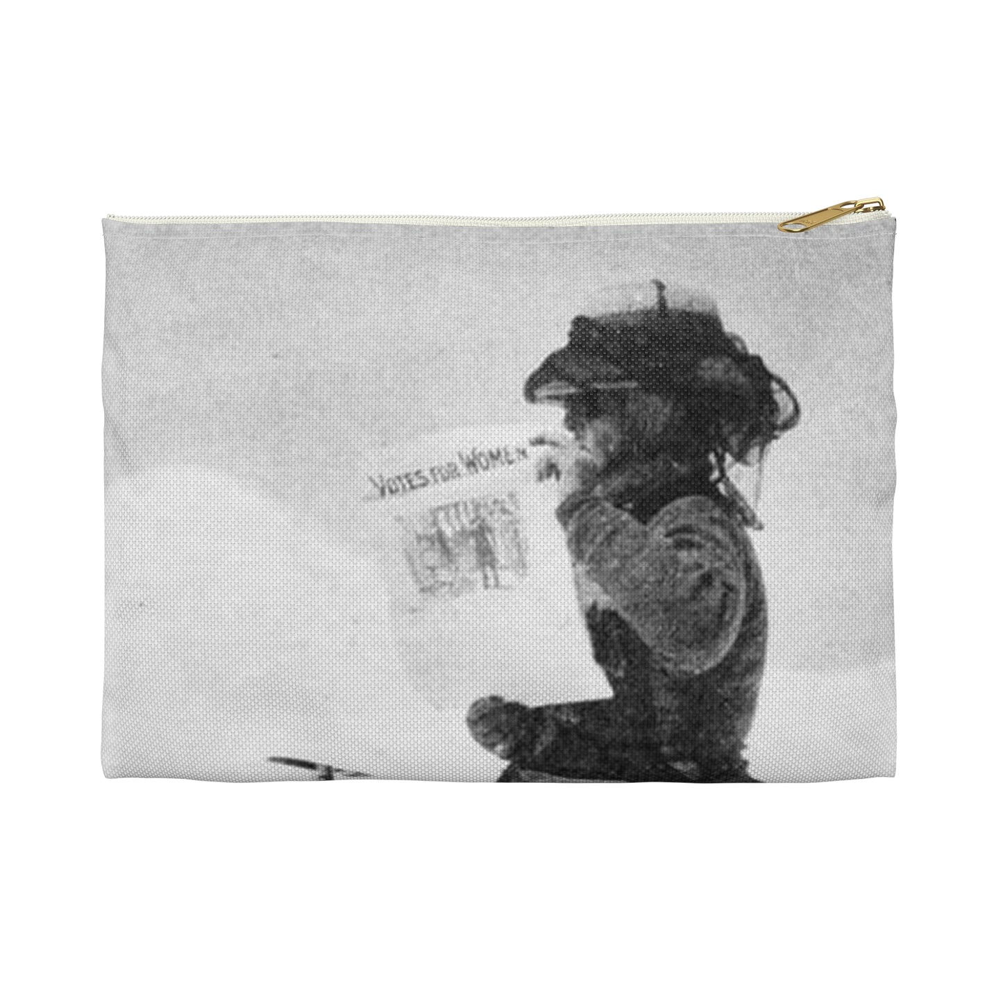 FannyBullockWorkmanVotesWomen - A woman standing in the snow holding a sign Large Organizer Pouch with Black Zipper