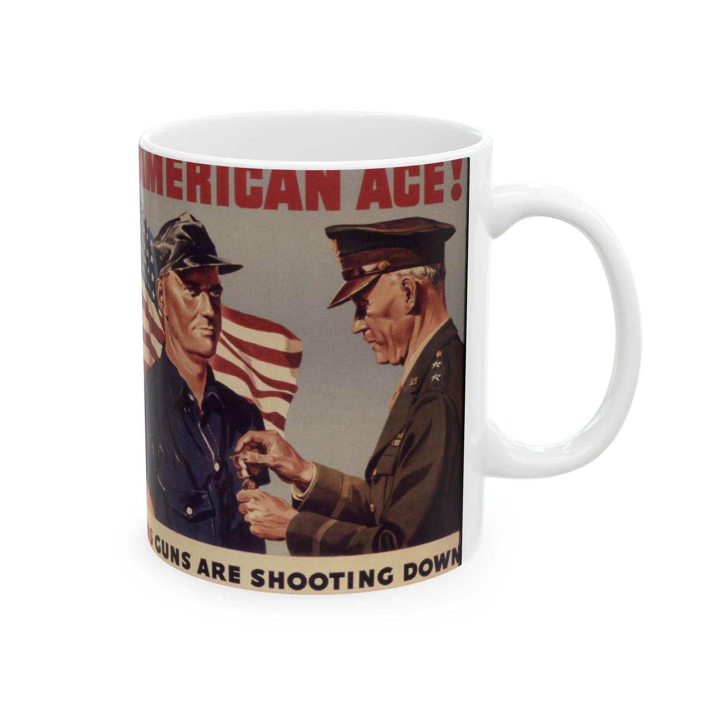 Another American ace^ His guns are shooting down Nazis and Japs right now^ Keep `em firing^ - NARA - 534905 Beautiful Novelty Ceramic Coffee Mug 11oz