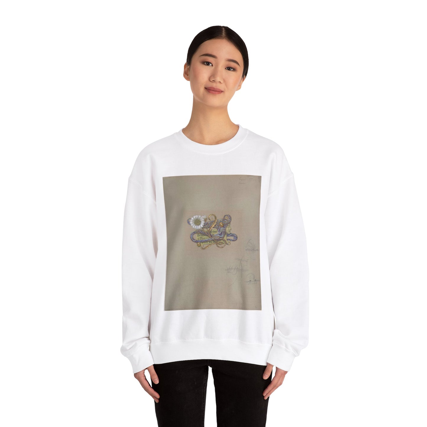 Eugène Samuel Grasset - Jewelry Design White Heavy Blend Adult Crew Neck SweatShirt