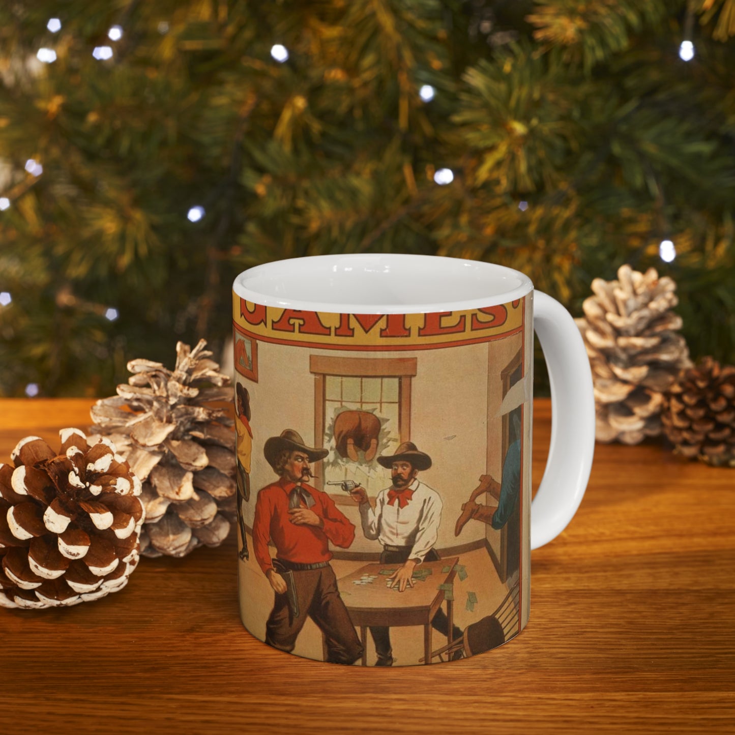 W.I. Swain's western spectacular production, Jesse James Beautiful Novelty Ceramic Coffee Mug 11oz