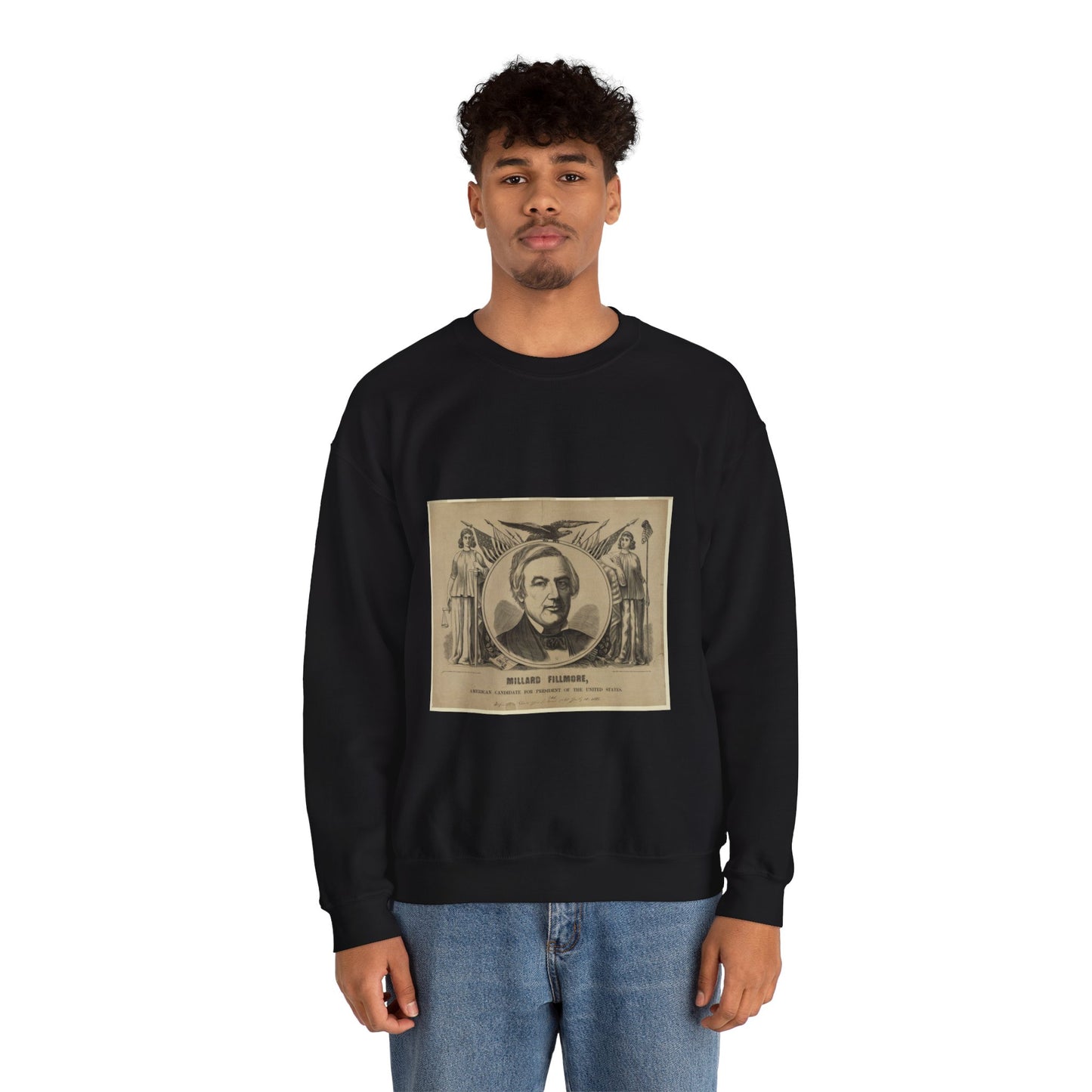 Millard Fillmore, American candidate for president of the United States Black Heavy Blend Adult Crew Neck SweatShirt