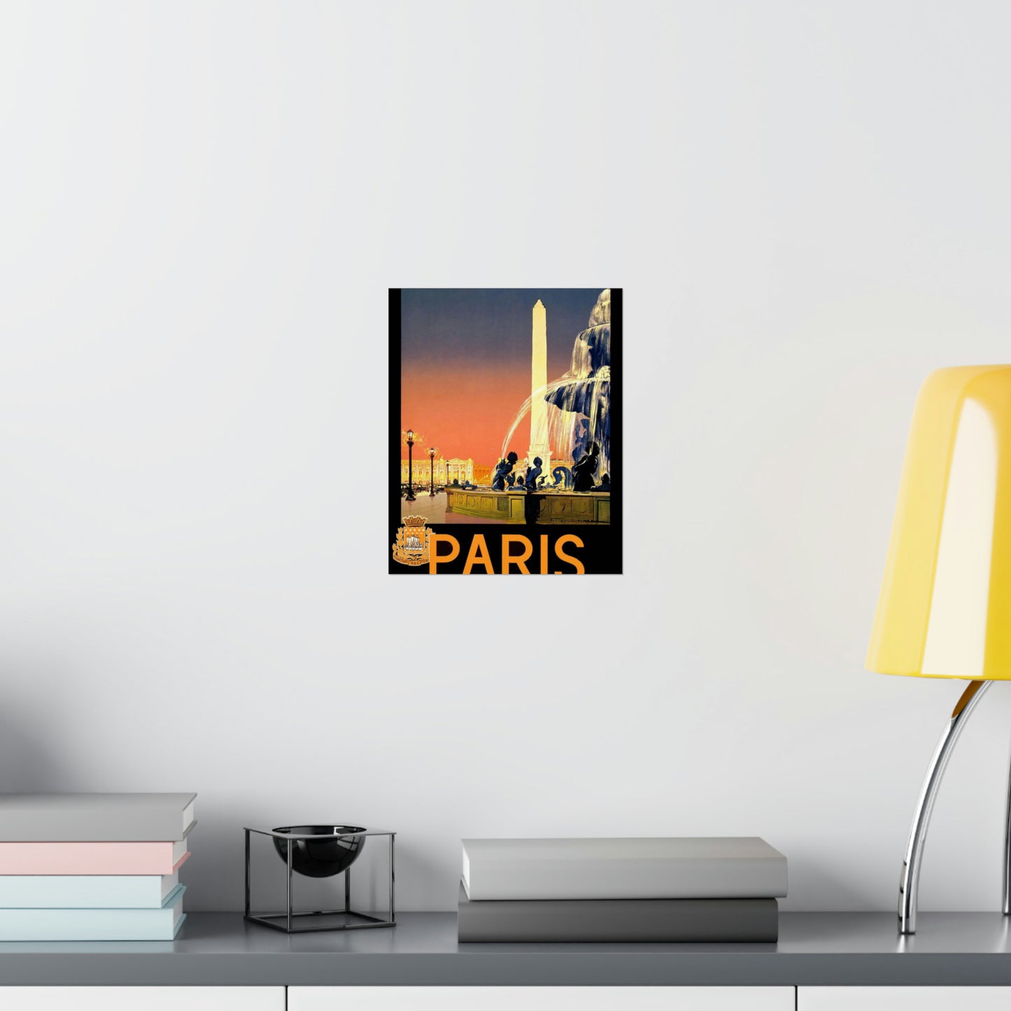 Paris. Vintage Travel Poster. - Art Deco public domain image High Quality Matte Wall Art Poster for Home, Office, Classroom