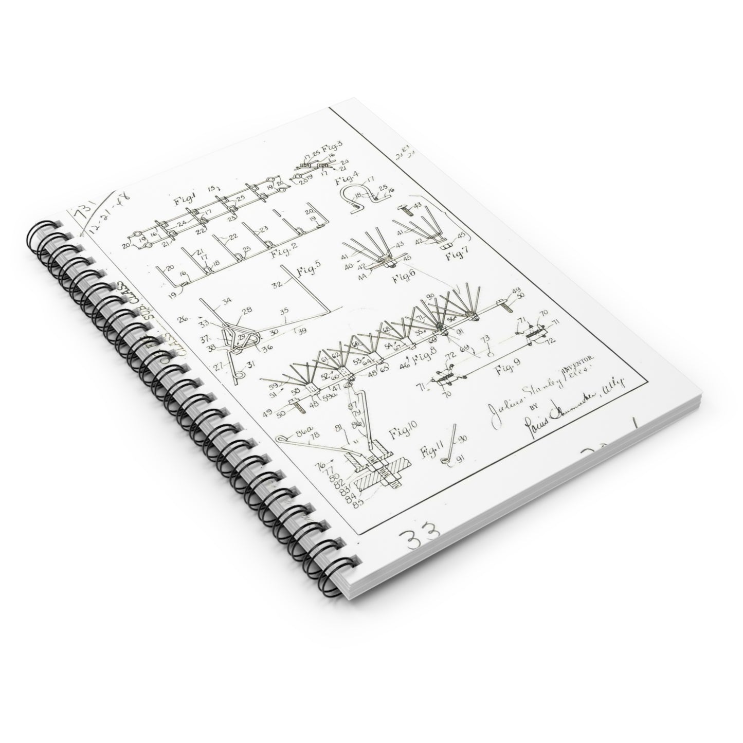 Patent Case File No. 2,456,731, Birdproofing, Inventor- Julius Stanley Peles. - DPLA - d82fb76b4d7e620c5afb38c092d878d5 (page 9) Spiral Bound Ruled Notebook with Printed Cover