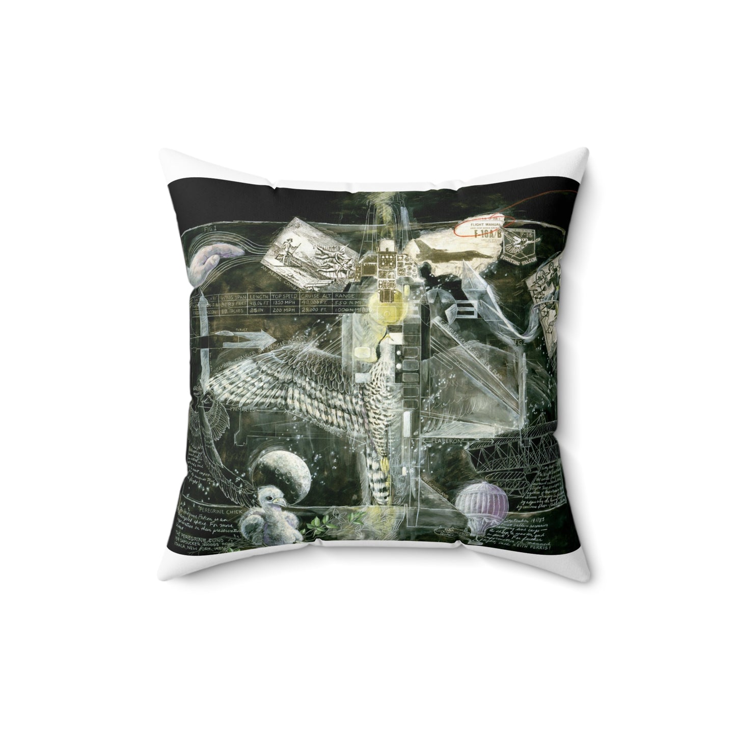 Artwork: "Flight Manual" Artist: Miriam Schottland, USAF Art Collection Decorative Accent Square Pillow
