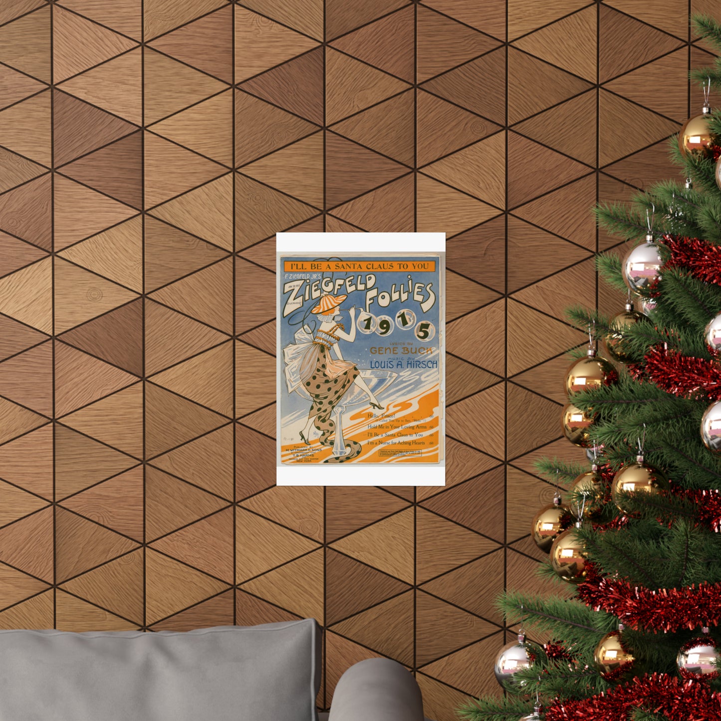 I'll be a Santa Claus to you - Sheet music, Popular songs of the day High Quality Matte Wall Art Poster for Home, Office, Classroom