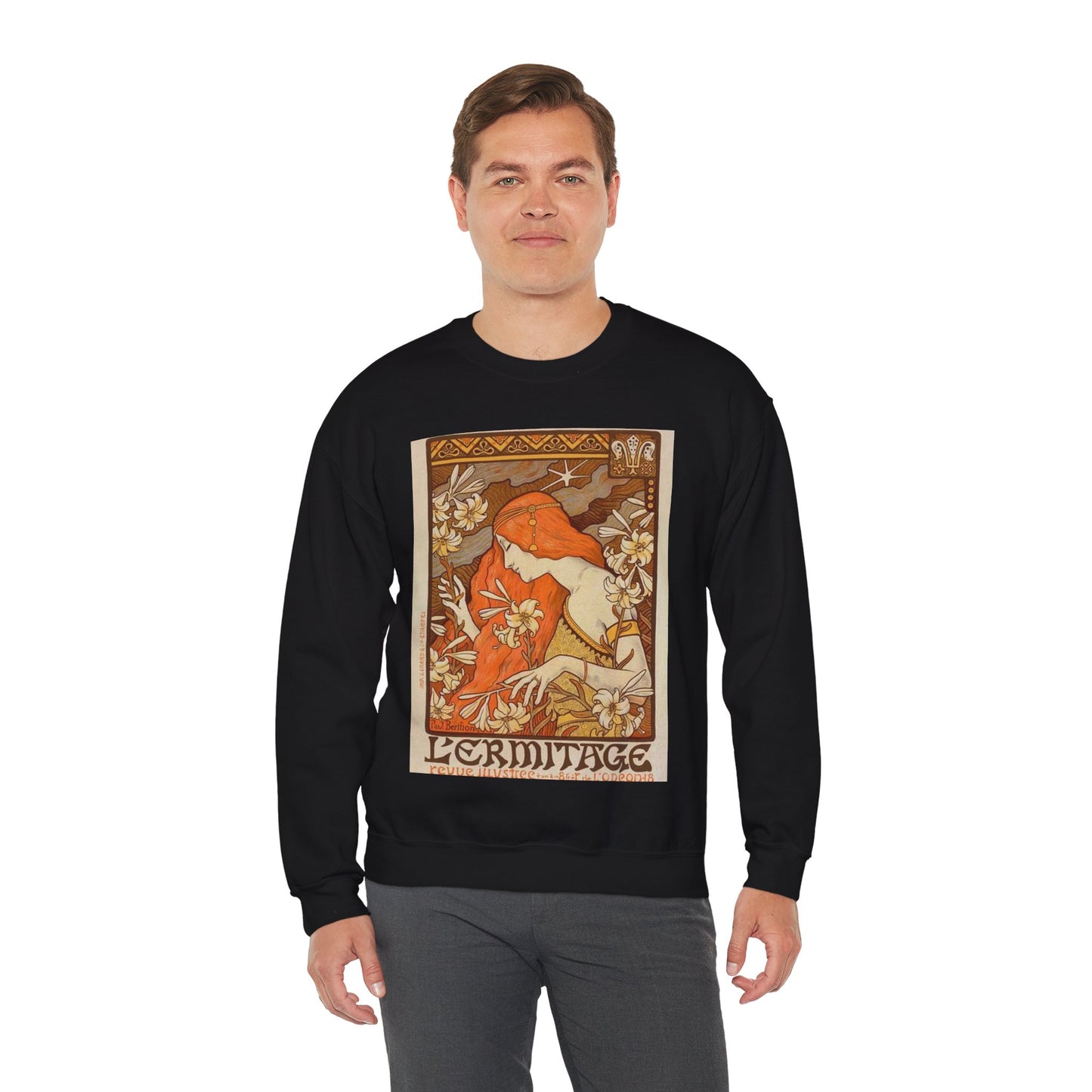 Paul Emile Berthon - Affiche pour la Revue "l'Érmitage. Black Heavy Blend Adult Crew Neck SweatShirt