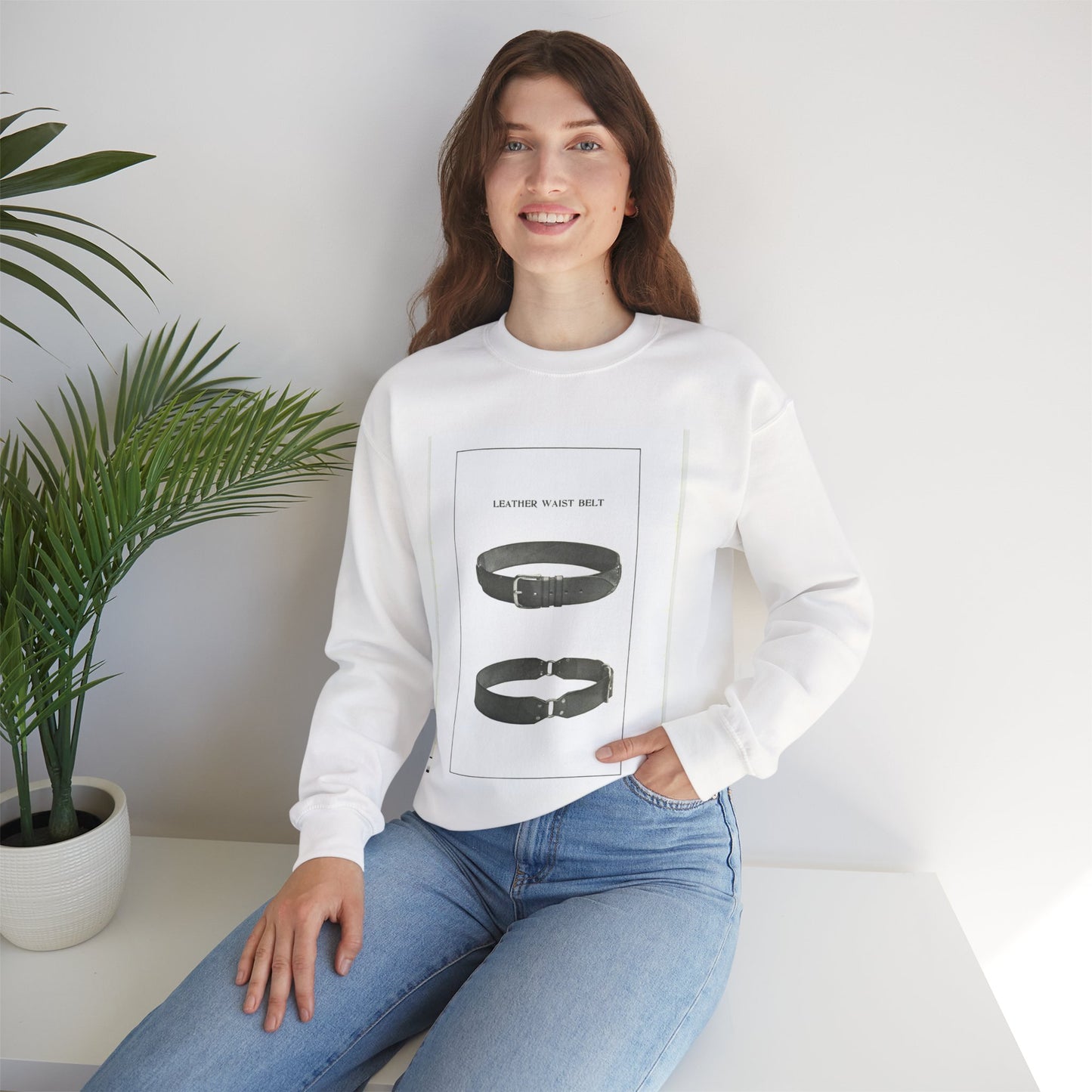 Patent drawing - Leather Waist Belt - . Public domain image White Heavy Blend Adult Crew Neck SweatShirt