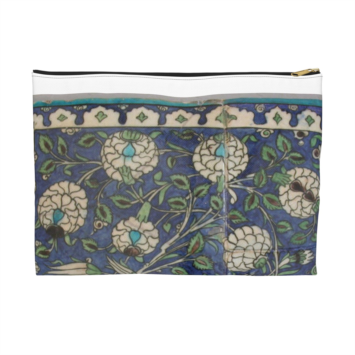 Tile Panel, 15th century - Public domain photo of museum object Large Organizer Pouch with Black Zipper