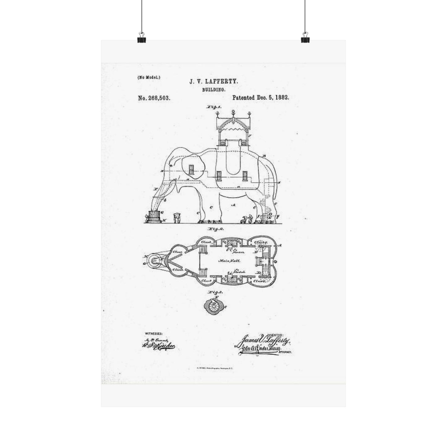 Patent Drawing of Engine - Lucy-USpatent268503 1882 Public domain image High Quality Matte Wall Art Poster for Home, Office, Classroom