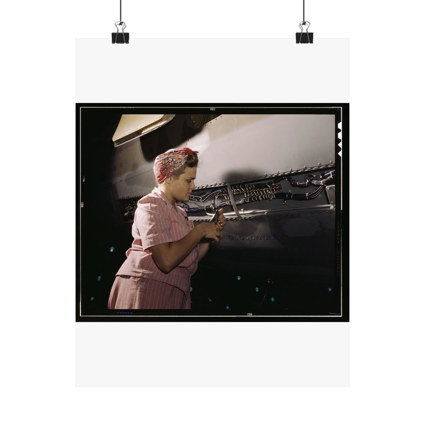 With careful Douglas training, women do accurate electrical assembly and installation work, Douglas Aircraft Company, Long Beach, Calif. High Quality Matte Wall Art Poster for Home, Office, Classroom