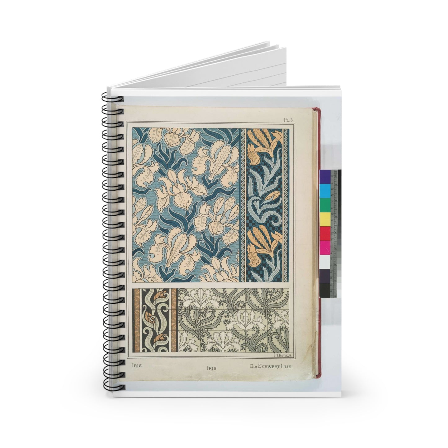 Iris, E. Hervegh. Eugene Grasset, compiler Spiral Bound Ruled Notebook with Printed Cover
