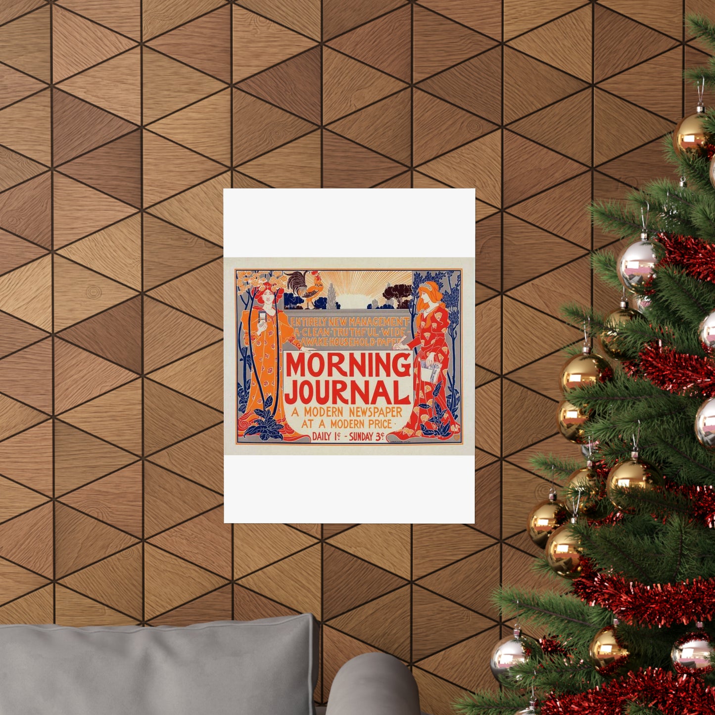 Louis Rhead - Affiche américaine pour le "Morning Journal". High Quality Matte Wall Art Poster for Home, Office, Classroom