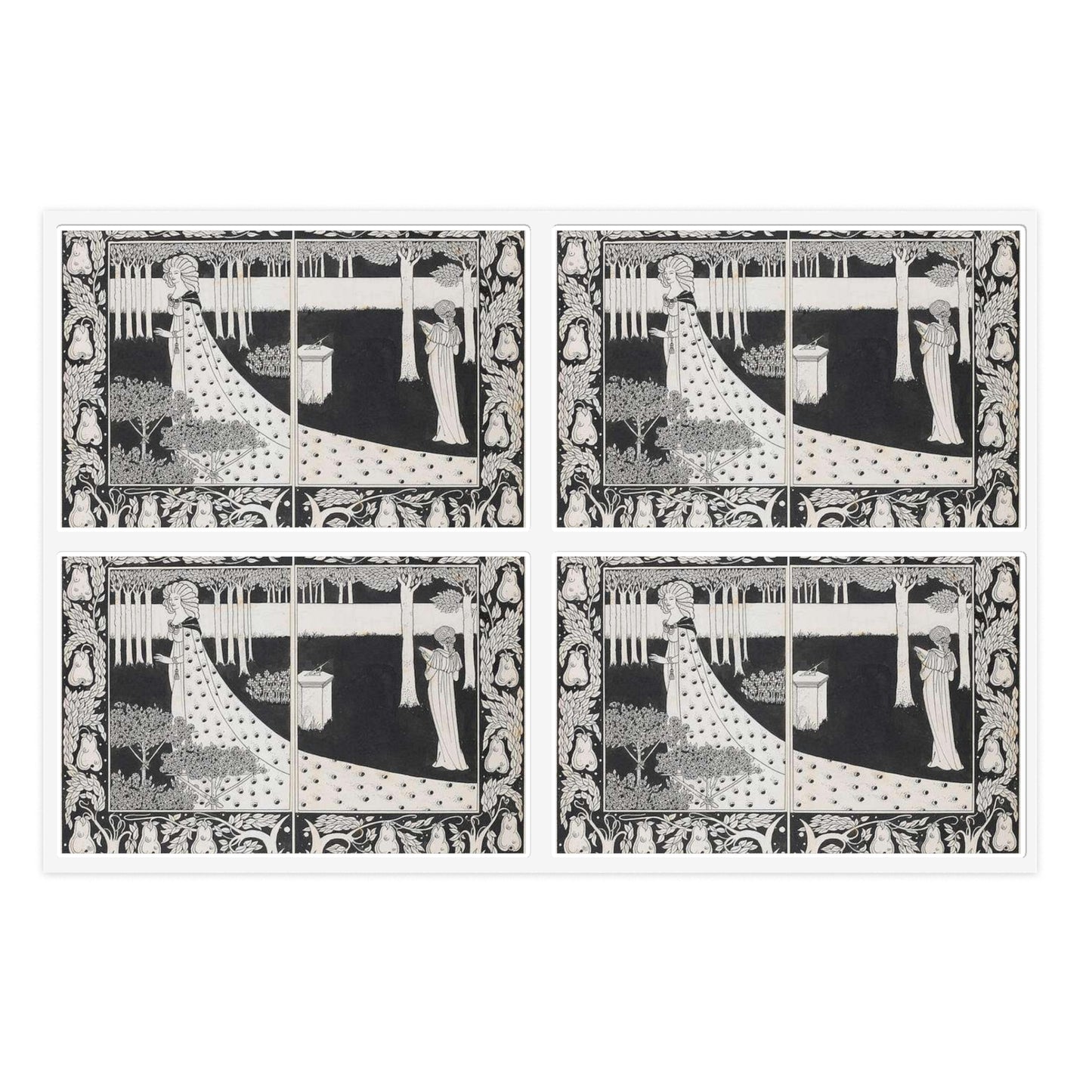 Aubrey Beardsley - La Beale Isould at Joyous Gard Laminated UV Protective Vinyl Stickers
