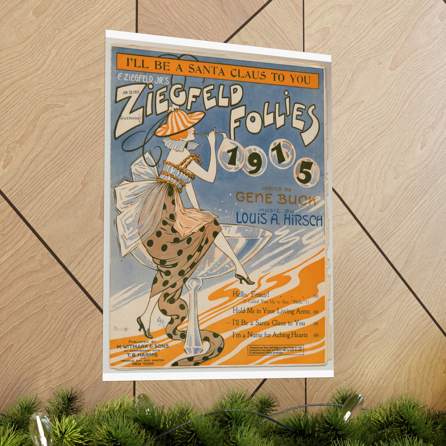 I'll be a Santa Claus to you - Sheet music, Popular songs of the day High Quality Matte Wall Art Poster for Home, Office, Classroom