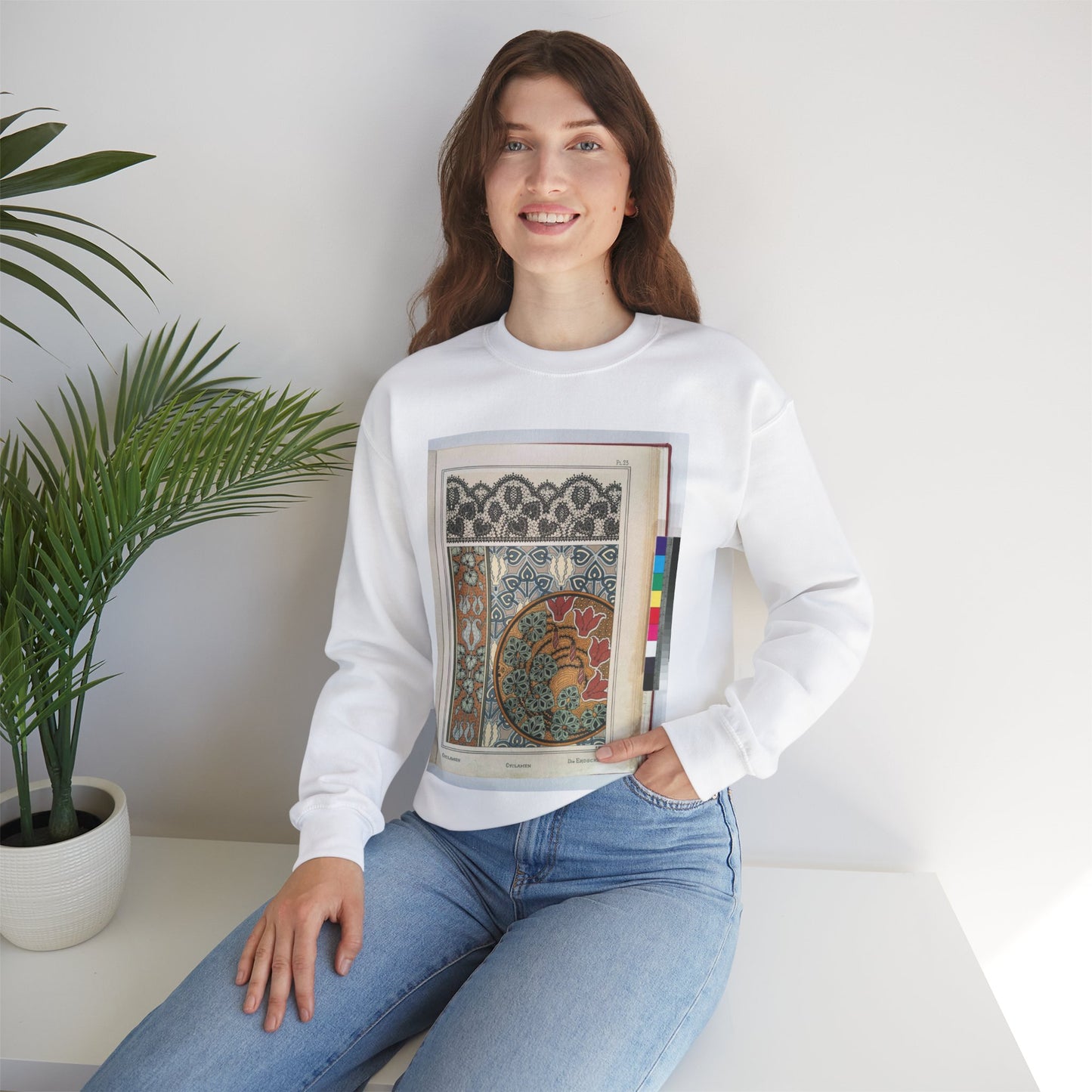 Cyclamen, E. Hervegh. Eugene Grasset, compiler White Heavy Blend Adult Crew Neck SweatShirt