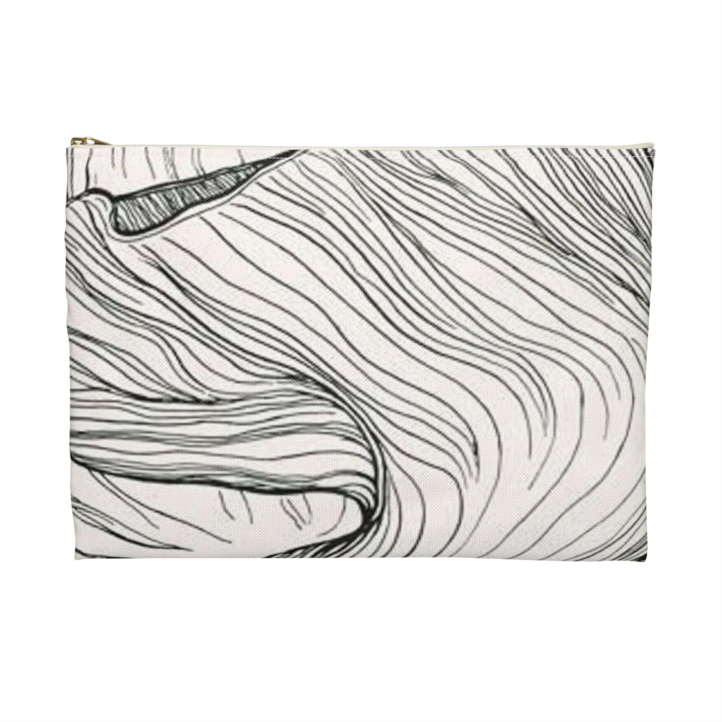 Witzel-210 - Art nouveau public domain image Large Organizer Pouch with Black Zipper