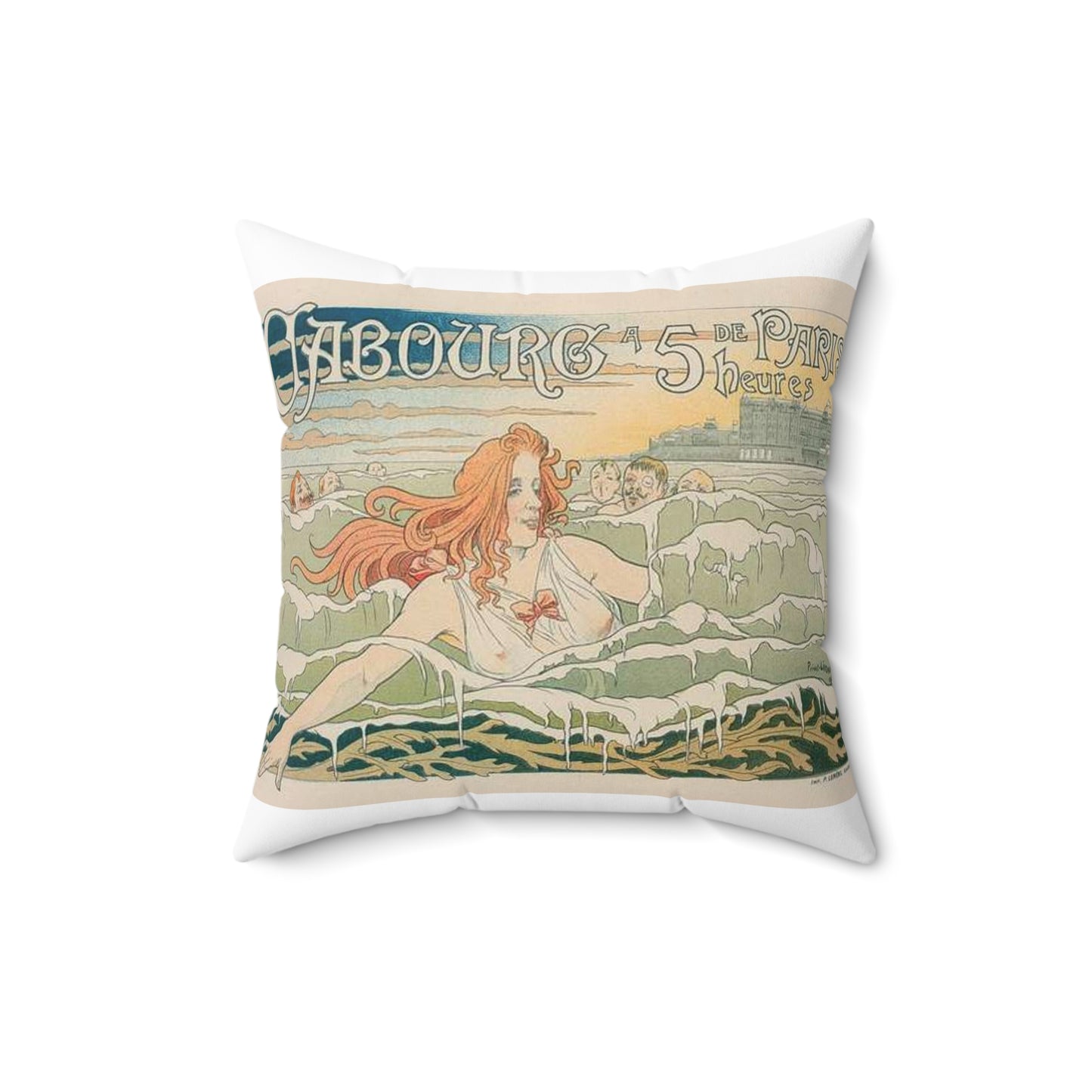 Affiche belge pour le "Casino de Cabourg". Decorative Accent Square Pillow