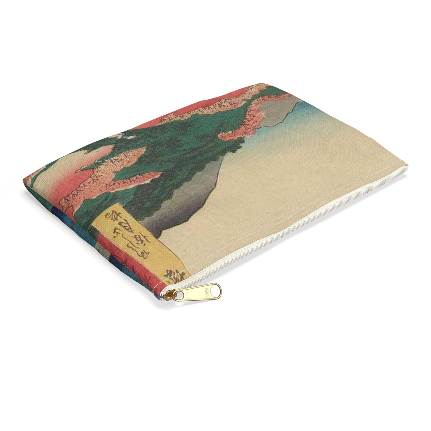 Hiroshige Yamashiro Arashiyama, Utagawa Hiroshige Large Organizer Pouch with Black Zipper