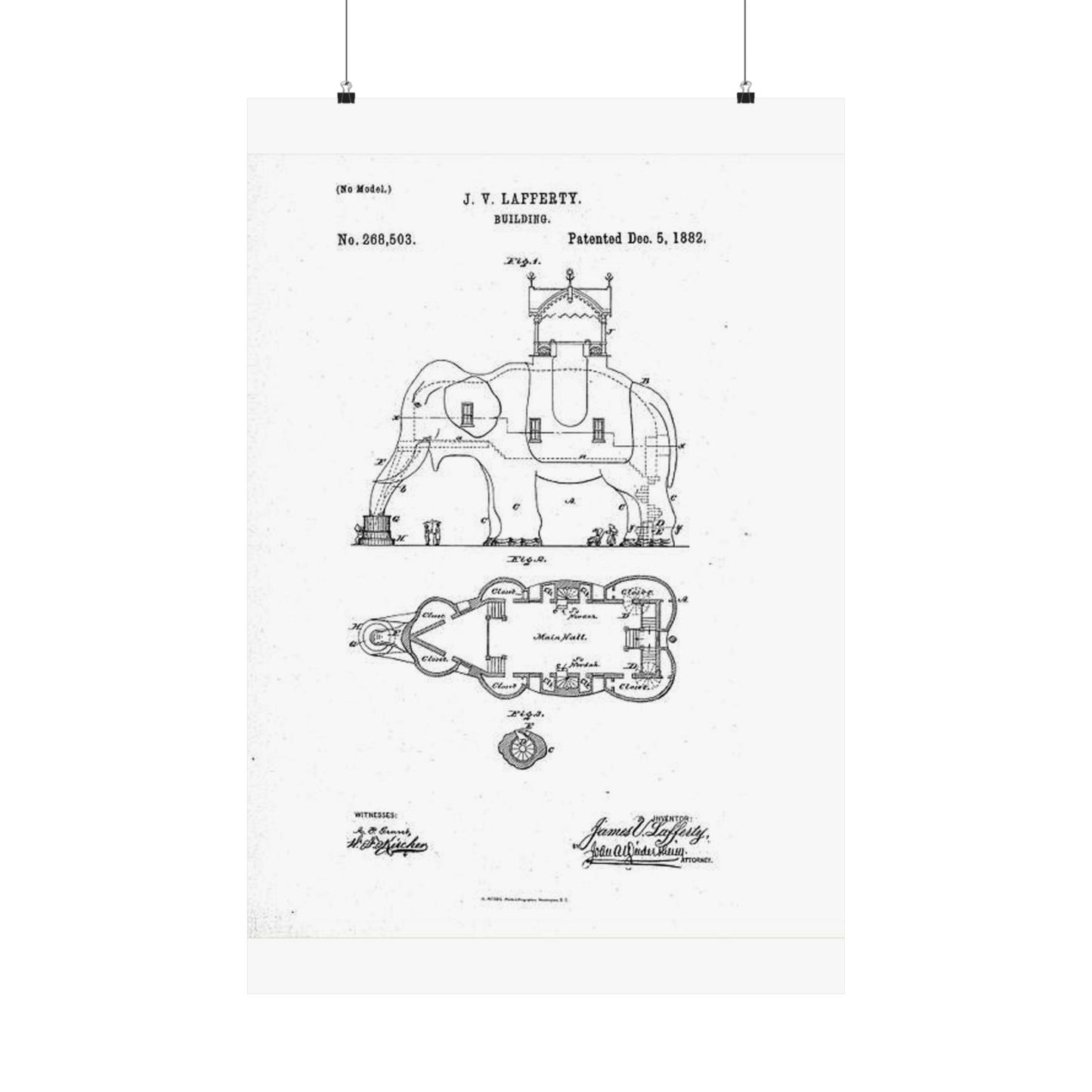 Patent Drawing of Engine - Lucy-USpatent268503 1882 Public domain image High Quality Matte Wall Art Poster for Home, Office, Classroom